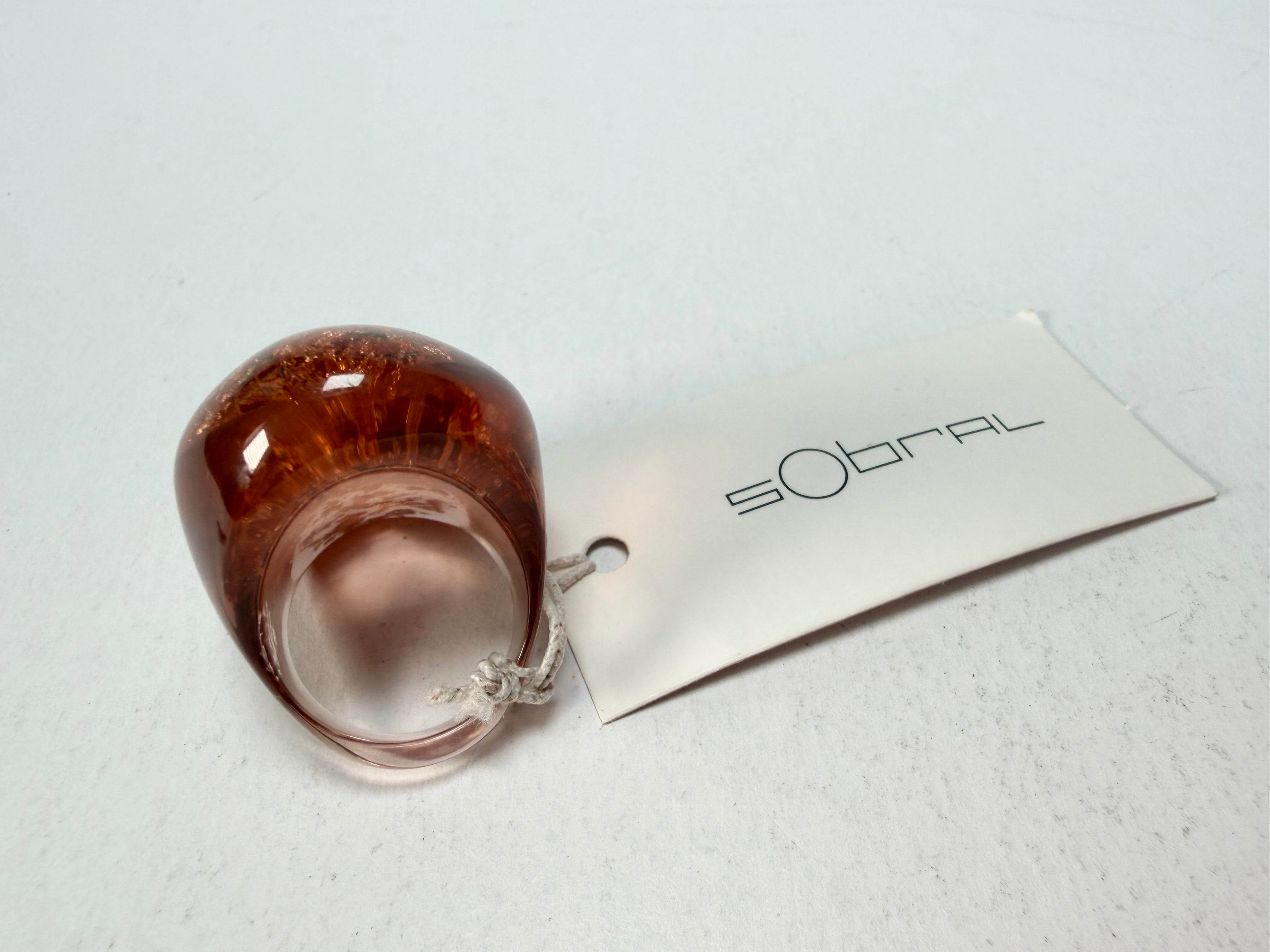 Sobral - Champagne "Super" Resin Ring ( 004337 ) - Size UK Q / US 8