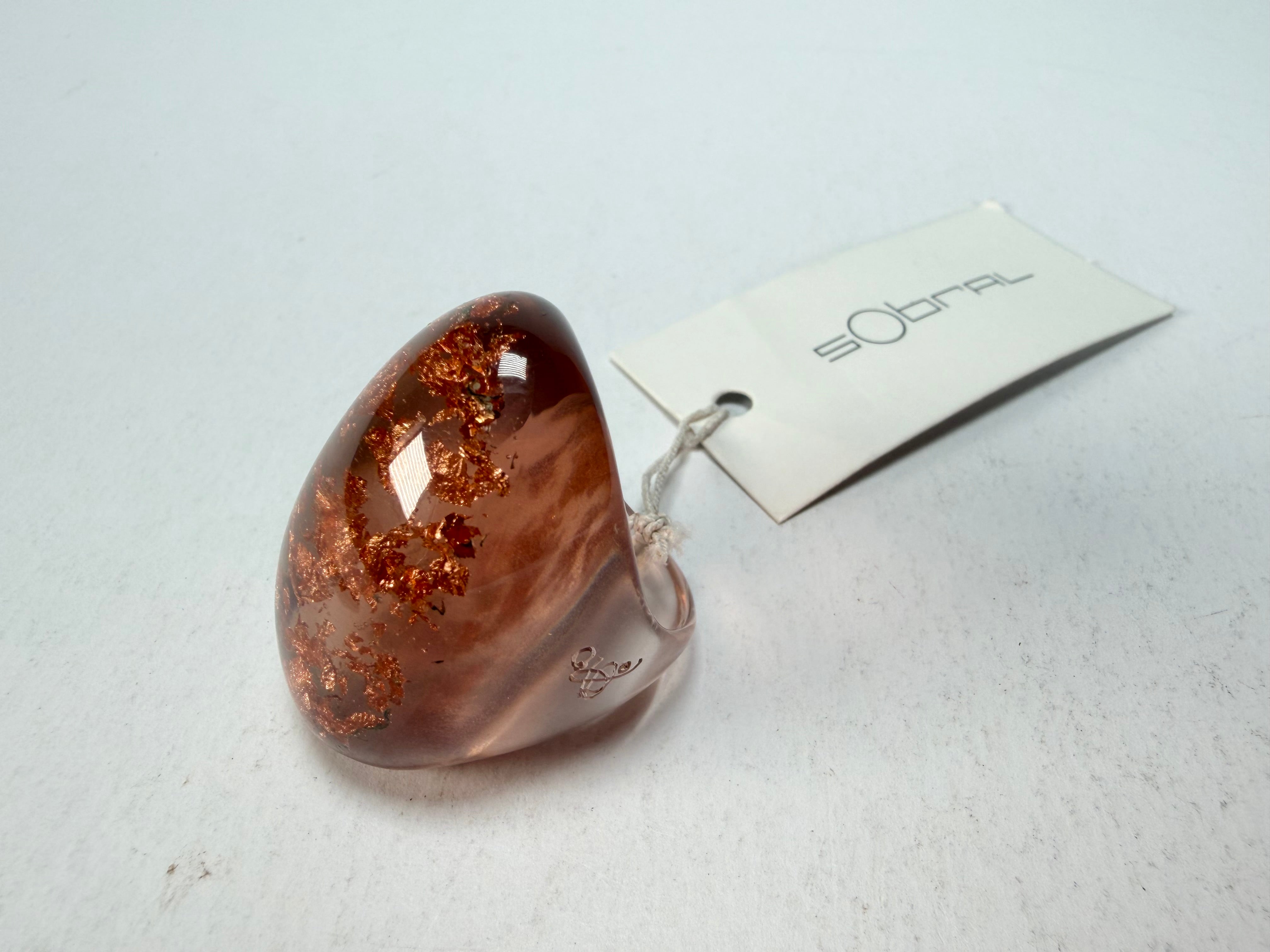 Sobral - Champagne "Super" Resin Ring ( 004337 ) - Size UK Q / US 8