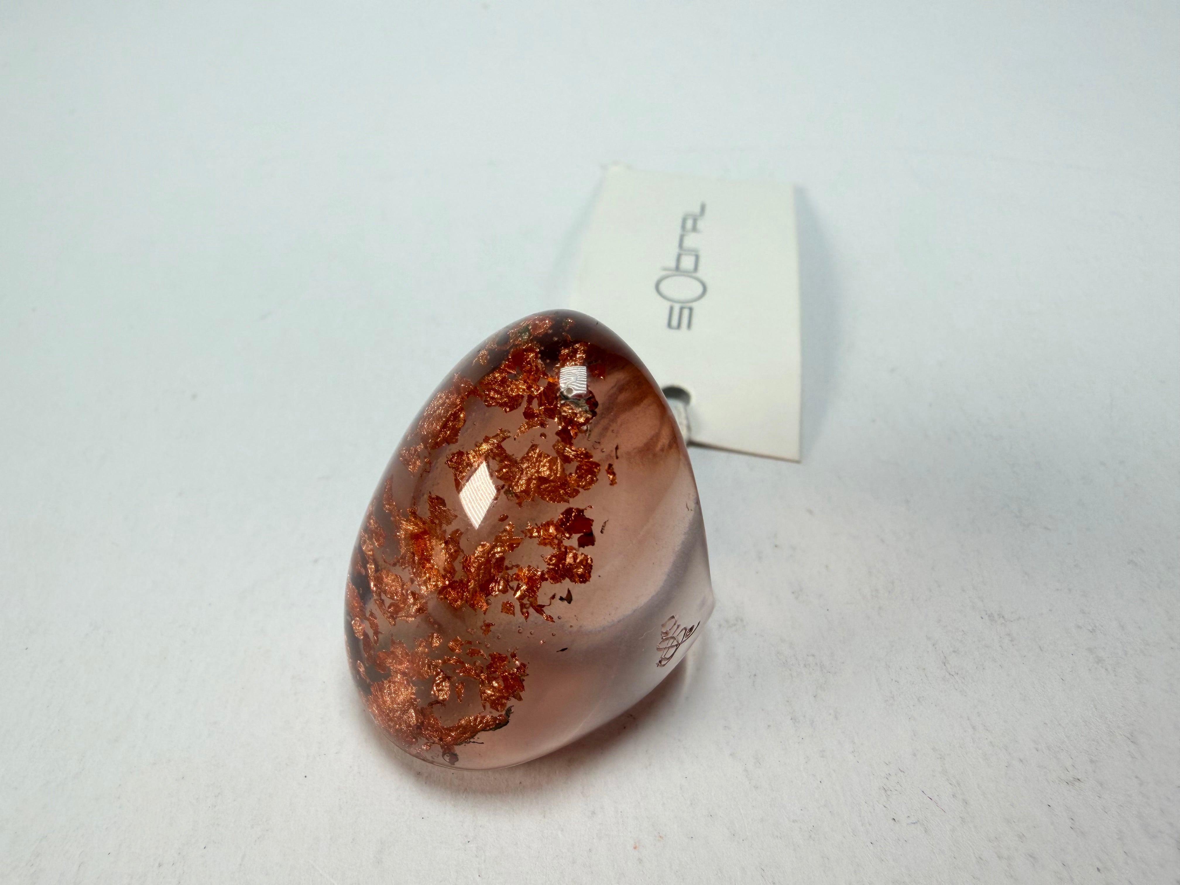 Sobral - Champagne "Super" Resin Ring ( 004337 ) - Size UK Q / US 8