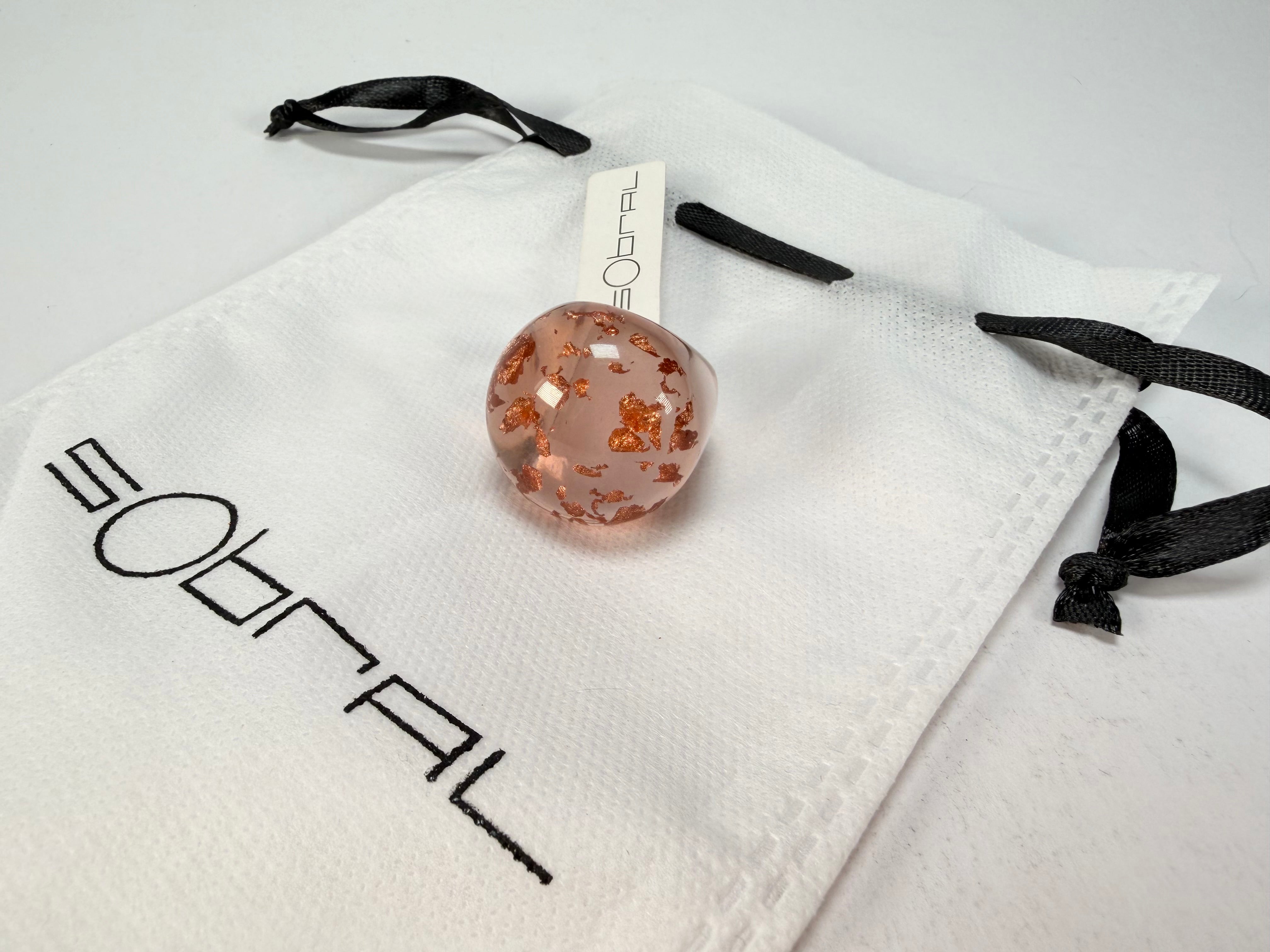 Sobral - Champagne "Apolo" Resin Ring ( 002836 ) - Size UK S / US 9
