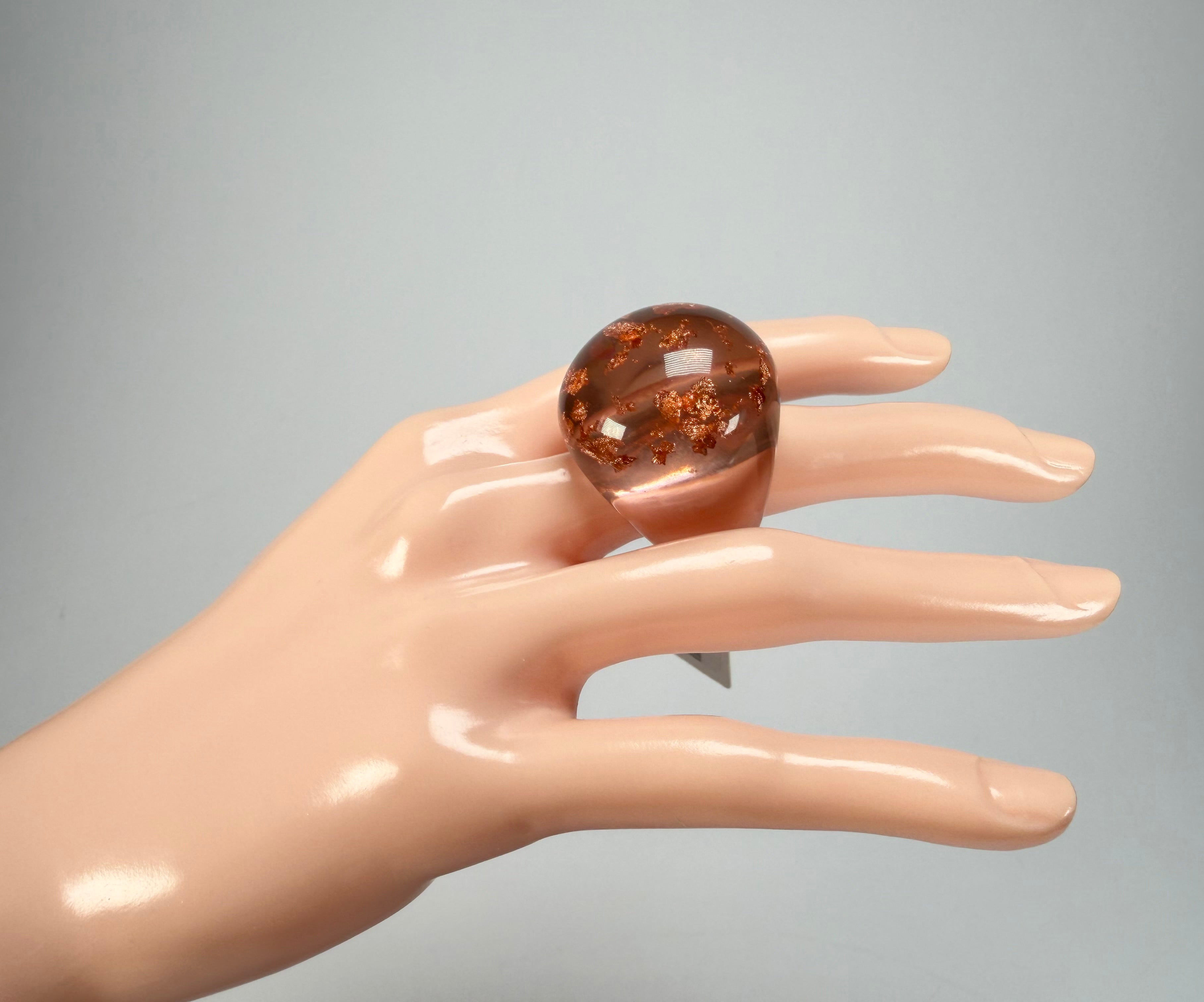 Sobral - Champagne "Apolo" Resin Ring ( 002836 ) - Size UK S / US 9