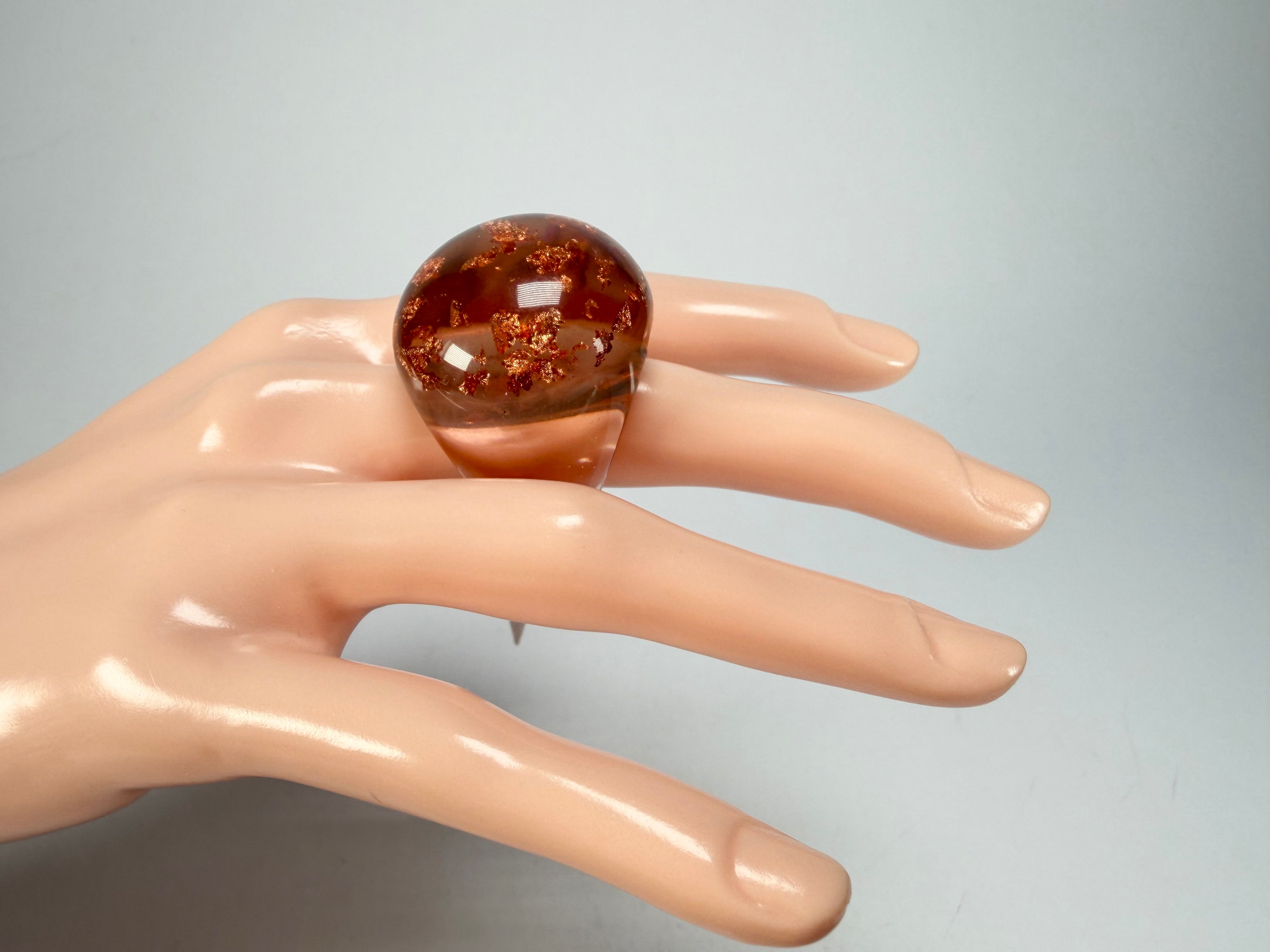 Sobral - Champagne "Apolo" Resin Ring ( 002836 ) - Size UK S / US 9