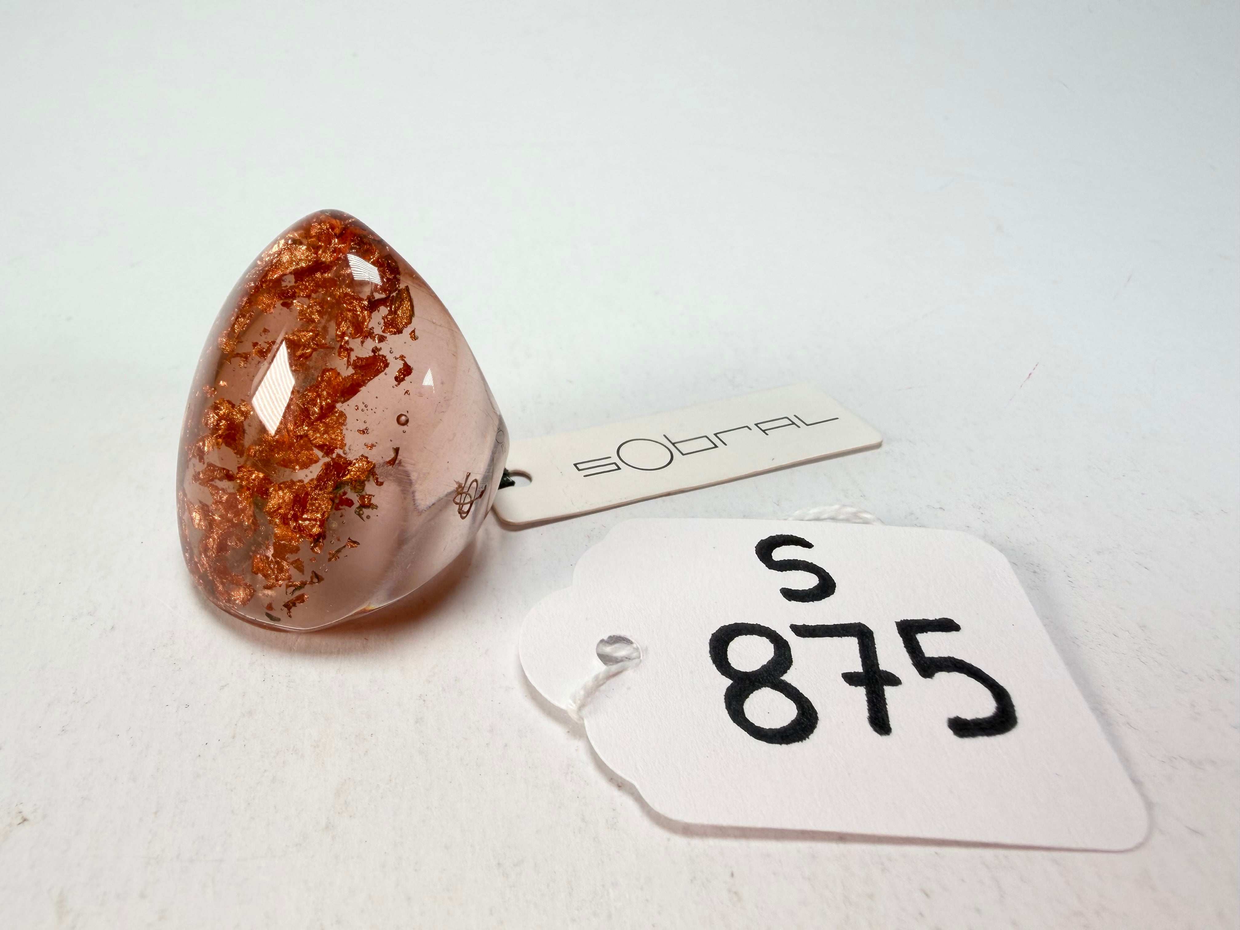 Sobral - Champagne "Super" Resin Ring ( 004337 ) - Size UK S / US 9
