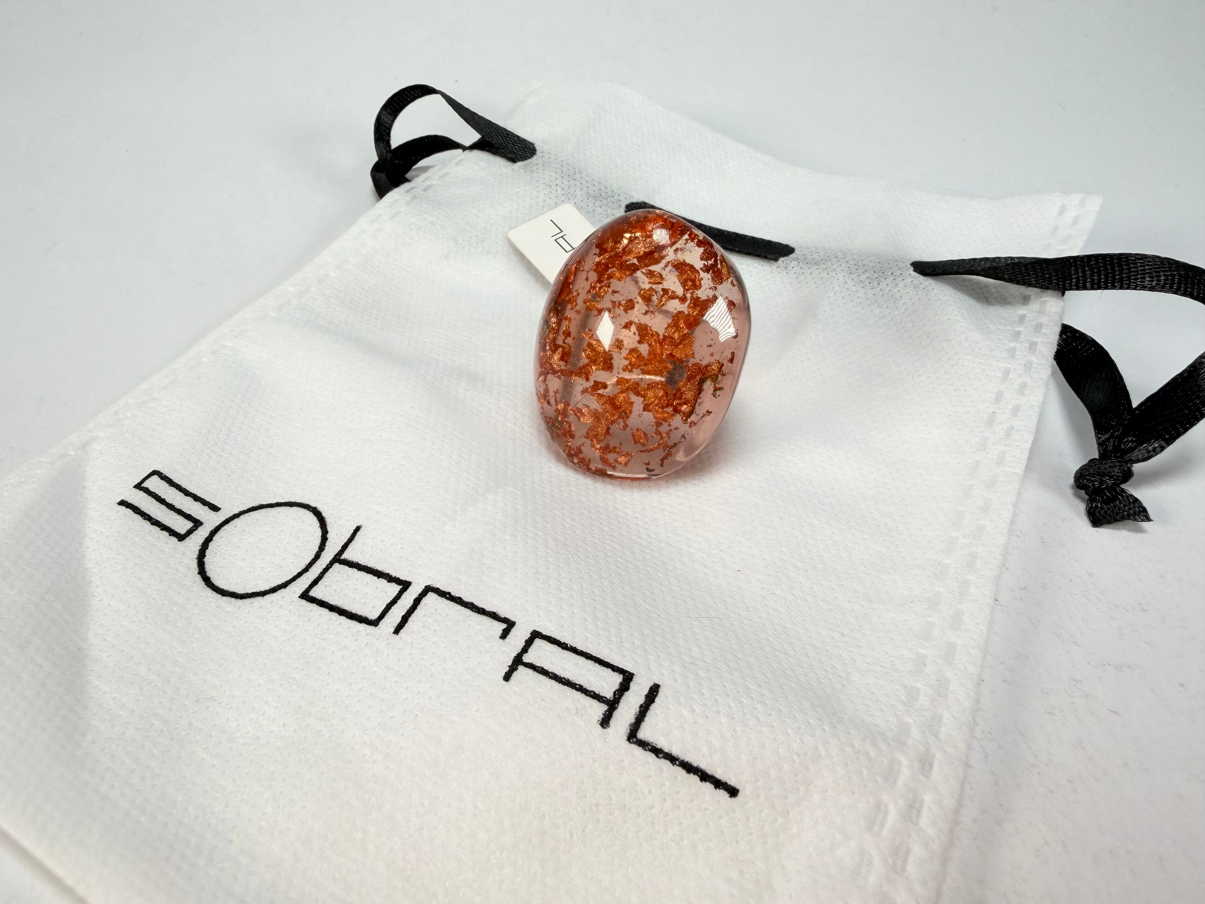 Sobral - Champagne "Super" Resin Ring ( 004337 ) - Size UK S / US 9