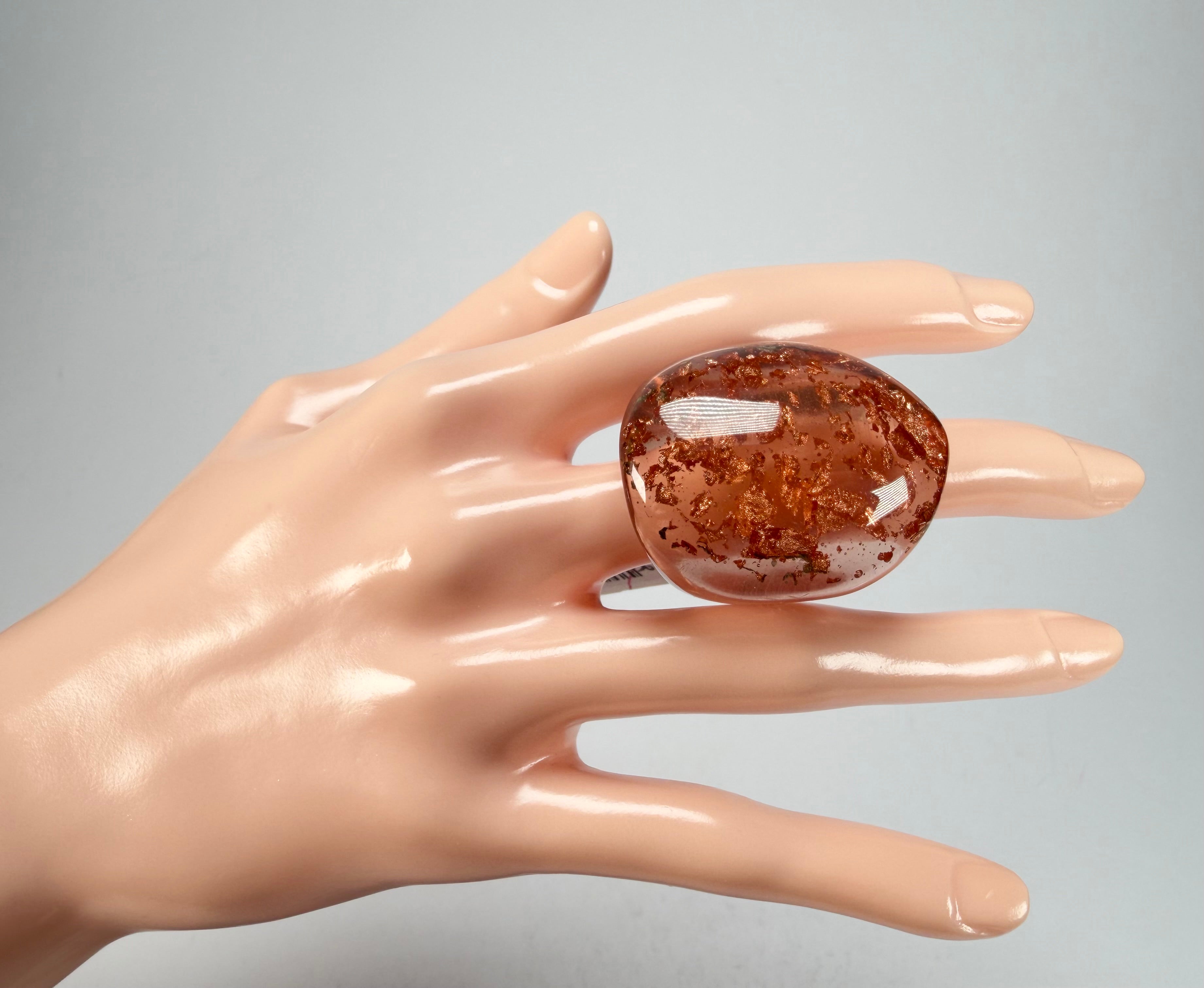 Sobral - Champagne "Super" Resin Ring ( 004337 ) - Size UK S / US 9