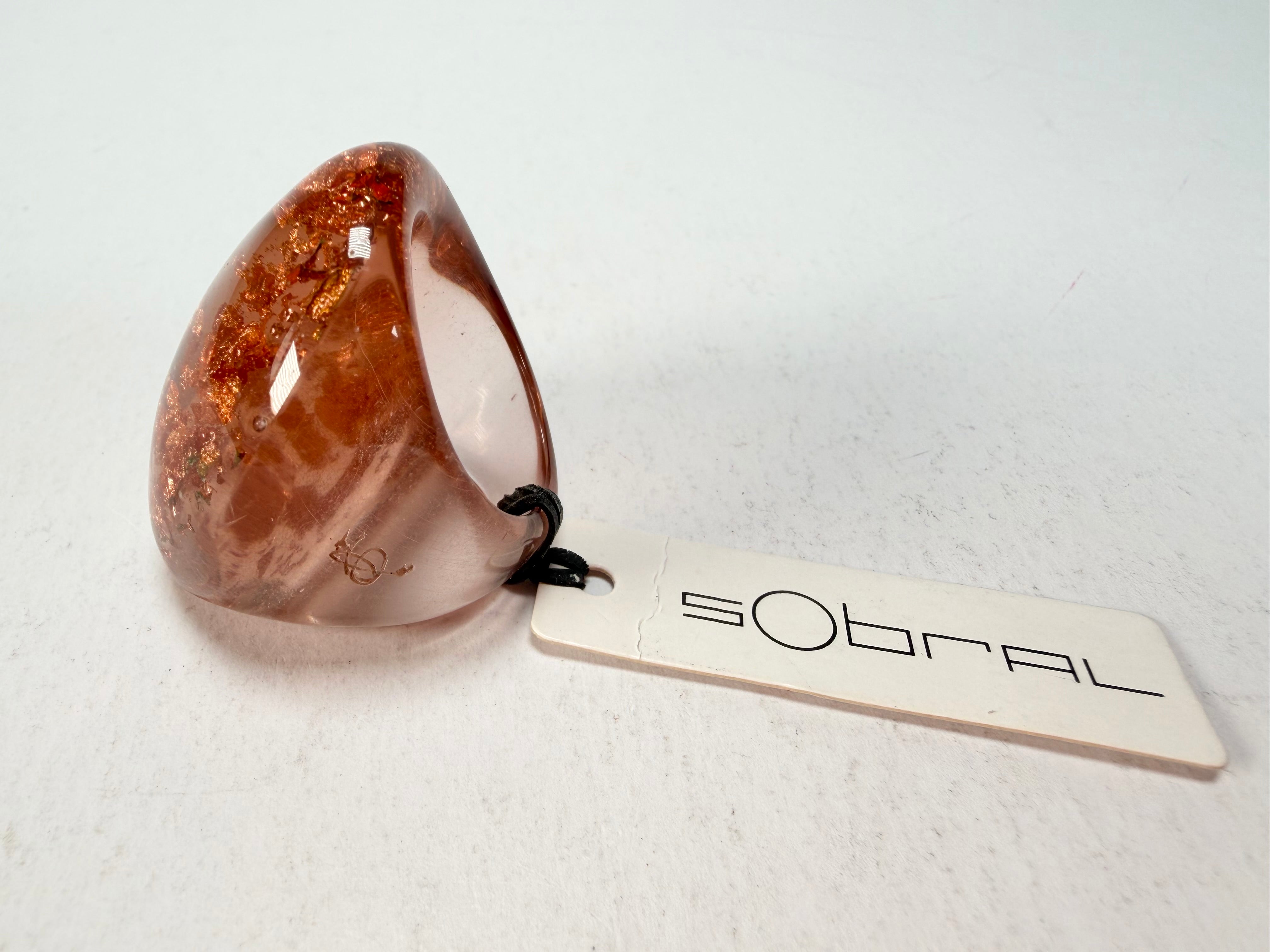 Sobral - Champagne "Super" Resin Ring ( 004337 ) - Size UK S / US 9