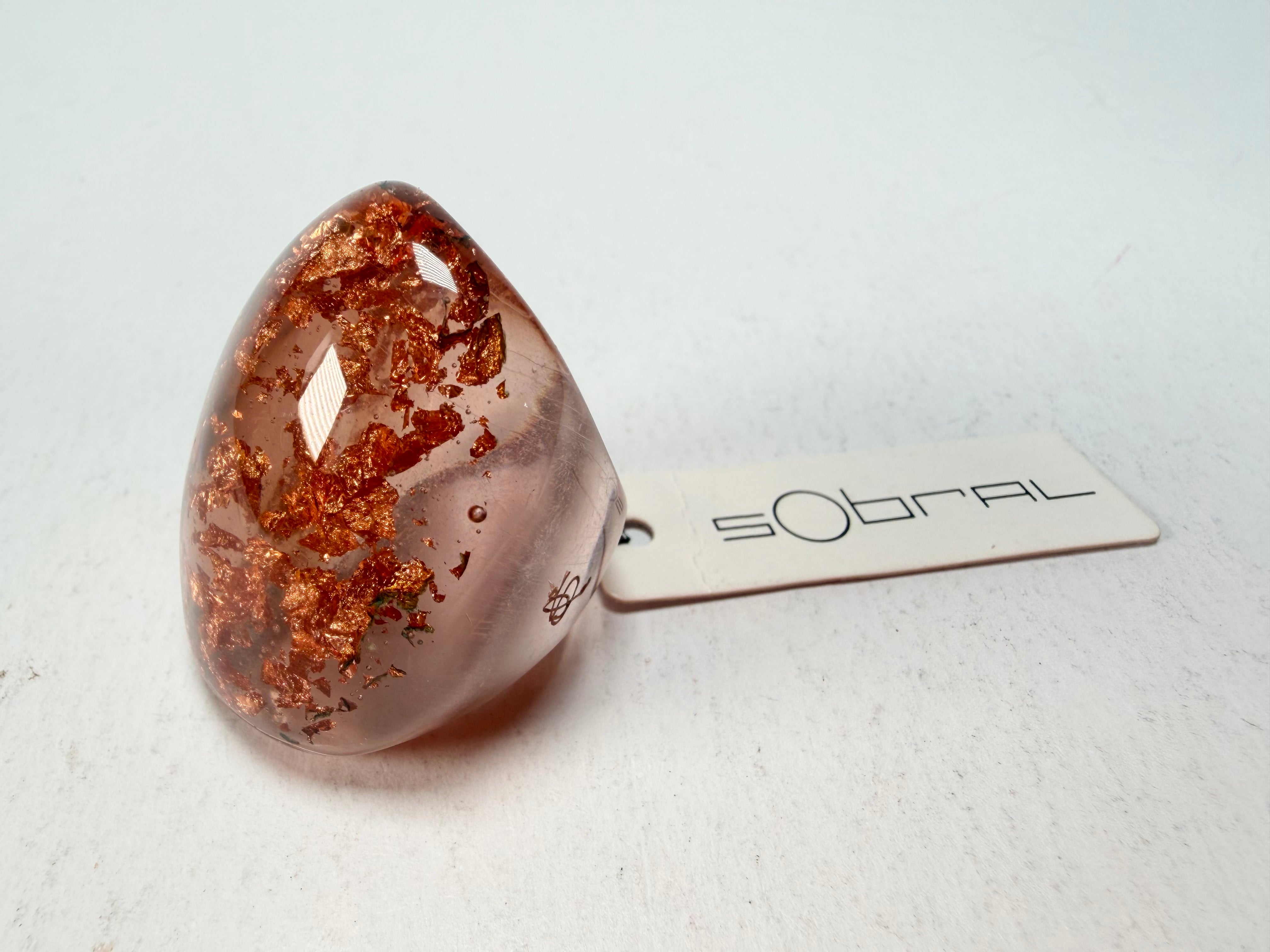 Sobral - Champagne "Super" Resin Ring ( 004337 ) - Size UK S / US 9