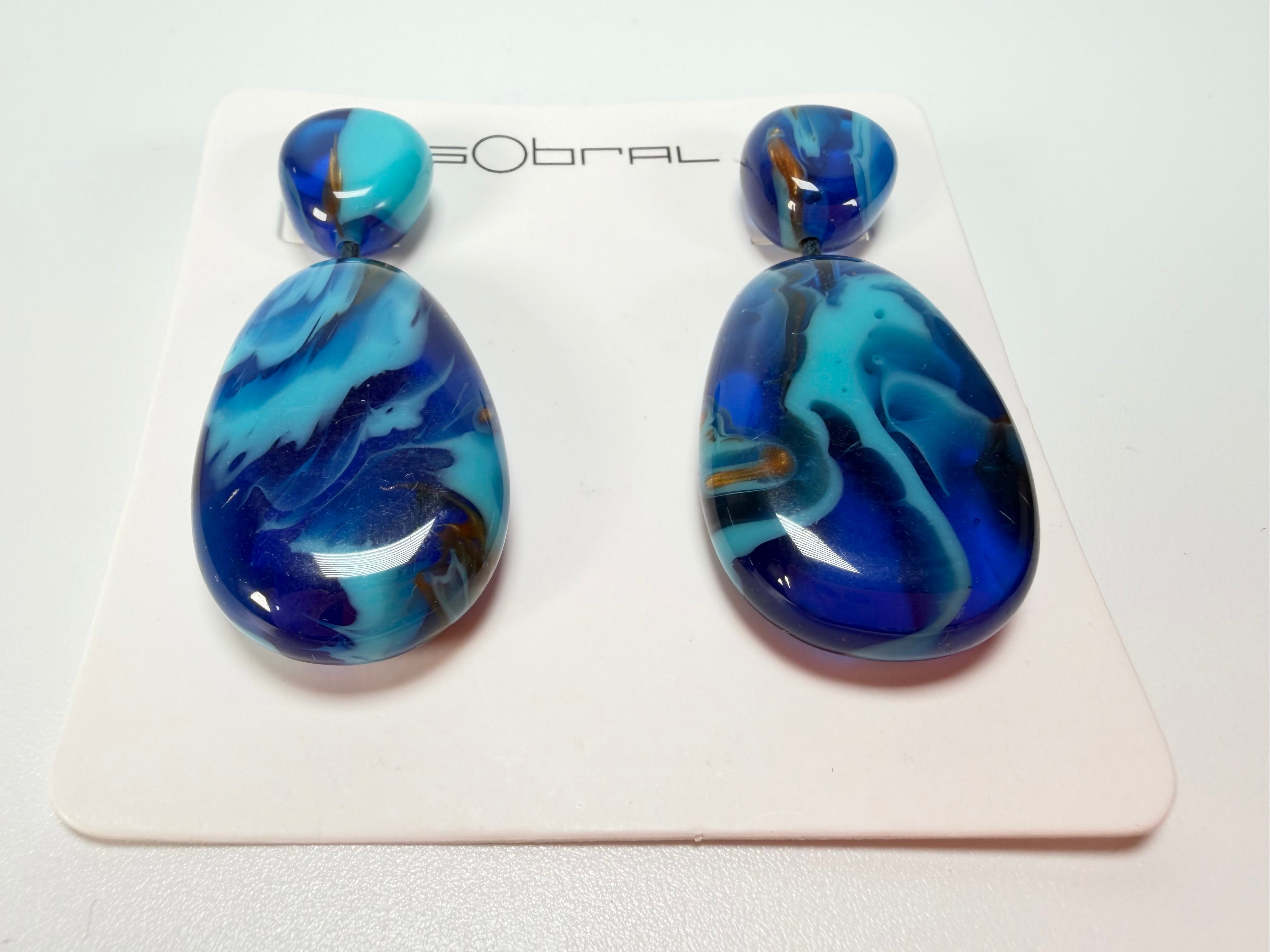 Sobral - Noite Estrelada "Petrolina" Resin Earrings ( 005498 )