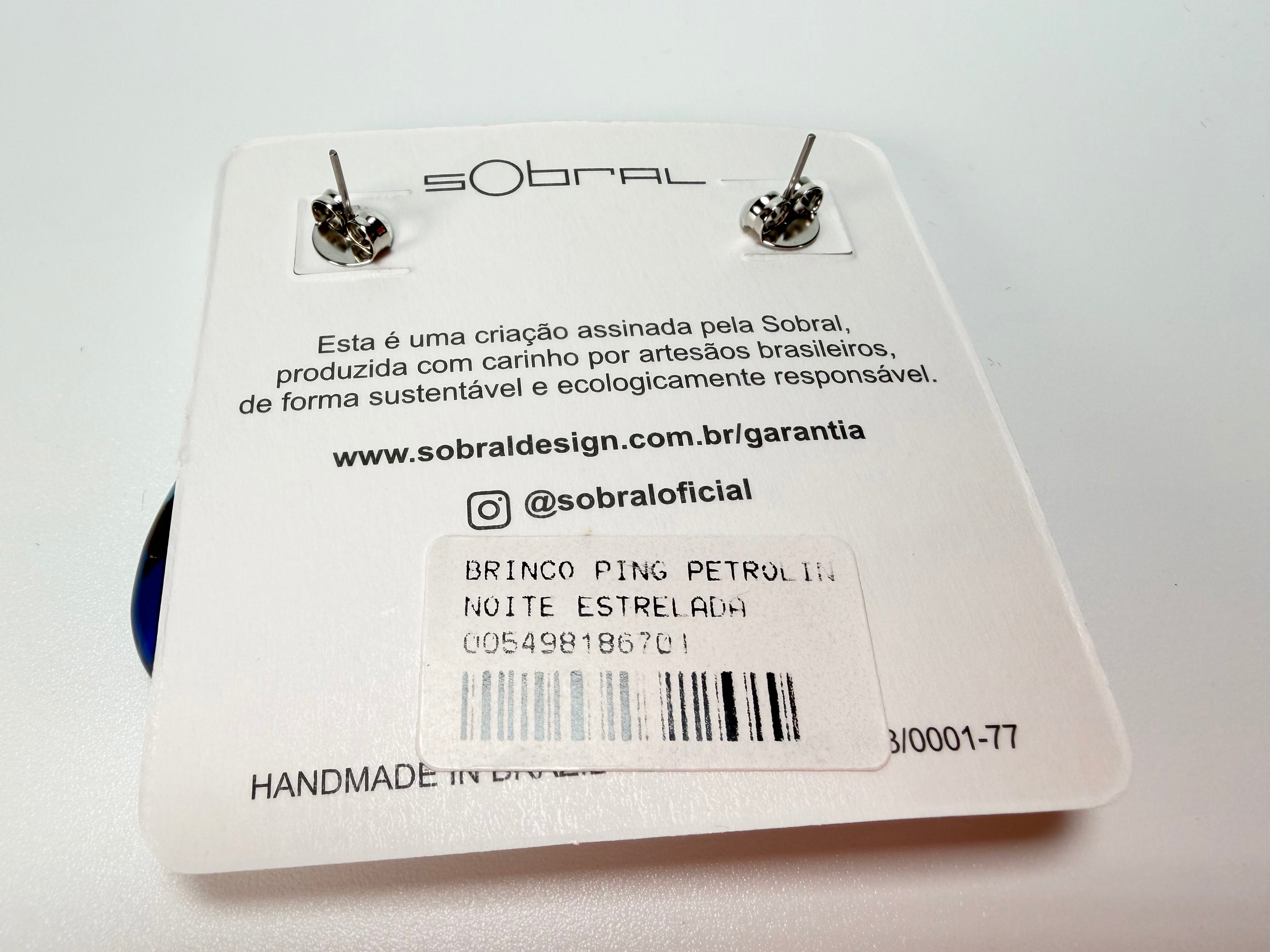 Sobral - Noite Estrelada "Petrolina" Resin Earrings ( 005498 )