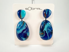 Sobral - Noite Estrelada "Petrolina" Resin Earrings ( 005498 )