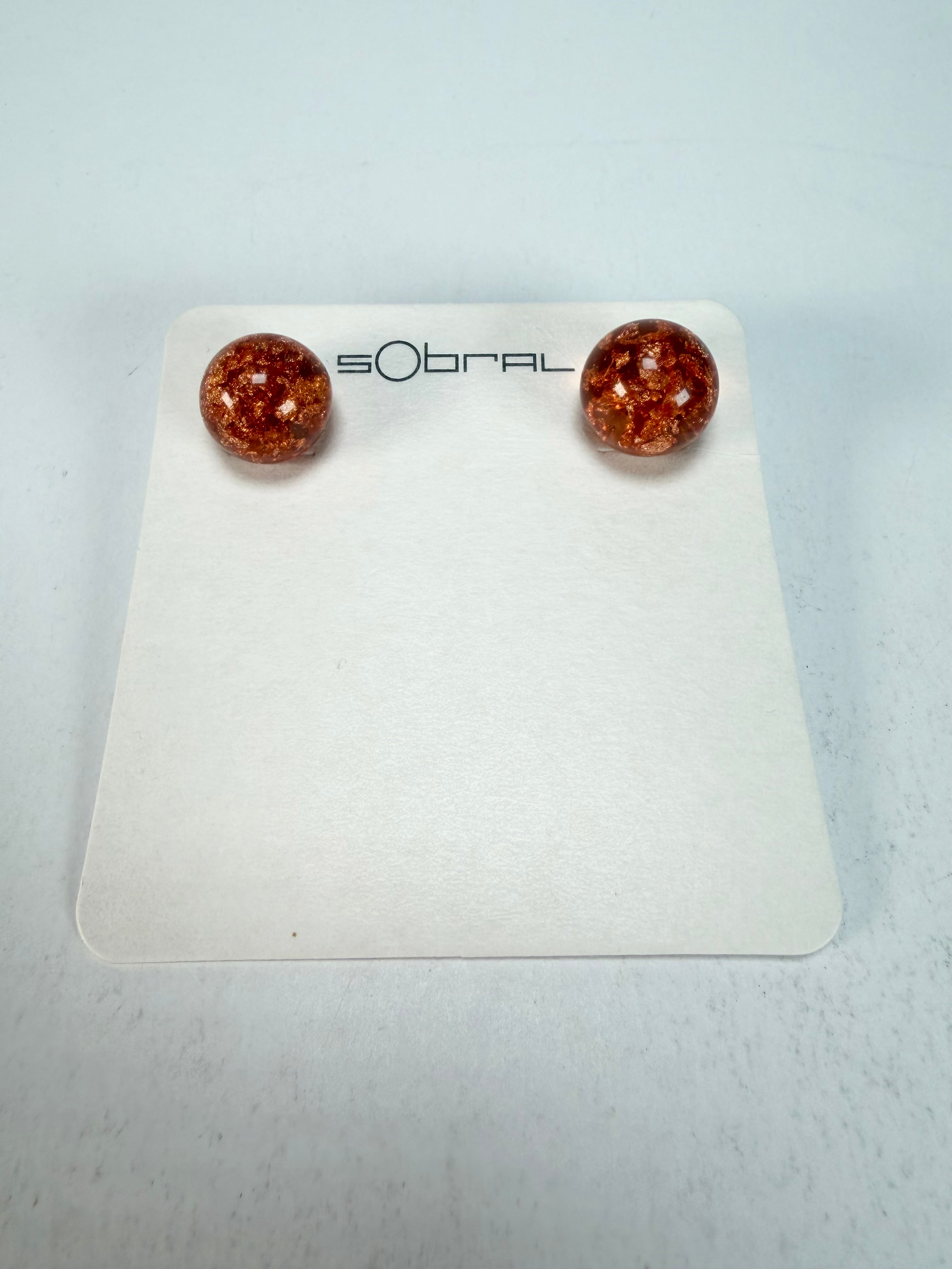 Sobral - Champagne "Eolia" Resin Earrings ( 002835 )