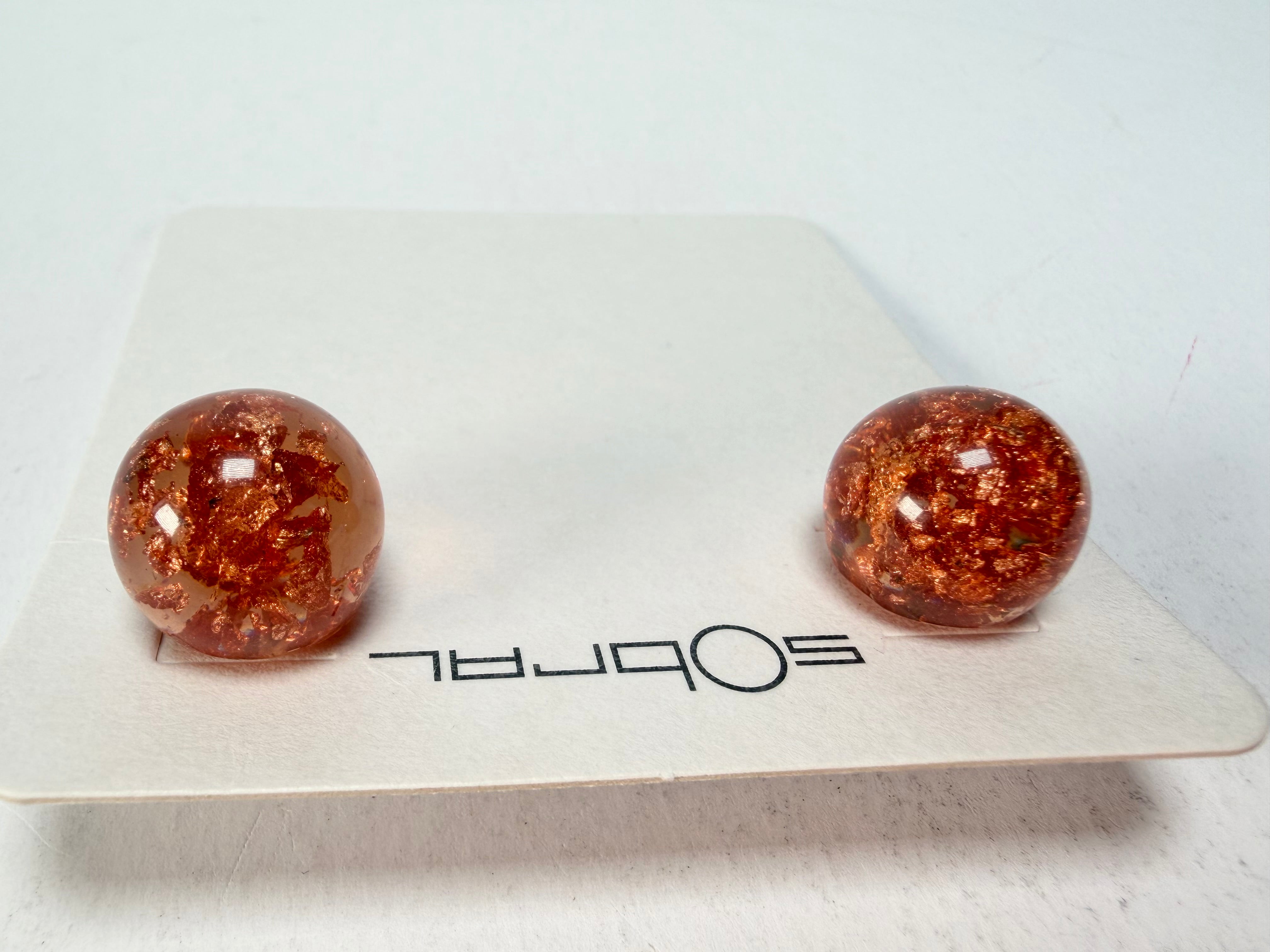 Sobral - Champagne "Eolia" Resin Earrings ( 002835 )