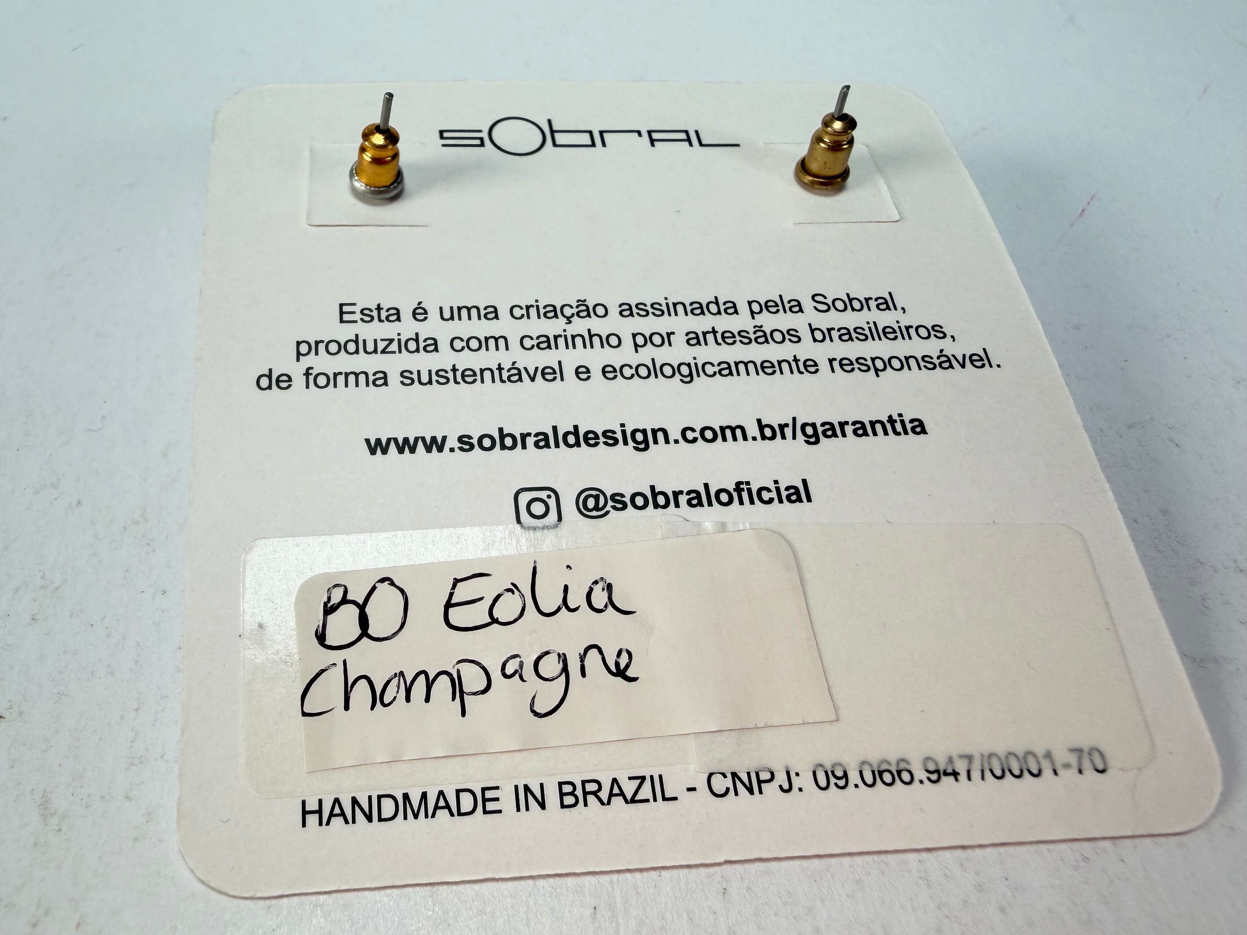 Sobral - Champagne "Eolia" Resin Earrings ( 002835 )