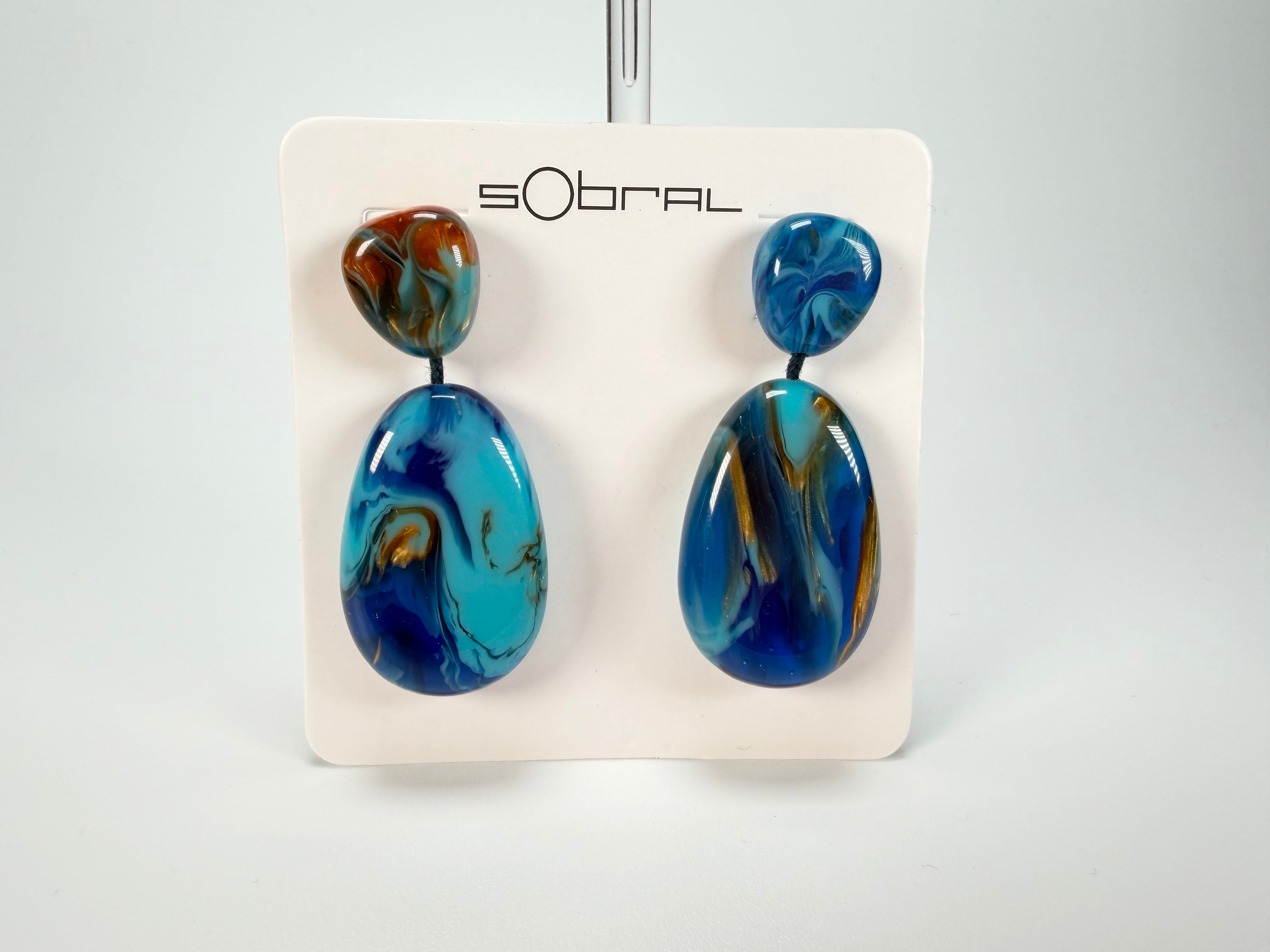 Sobral - Noite Estrelada "Petrolina" Resin Earrings ( 005498 )