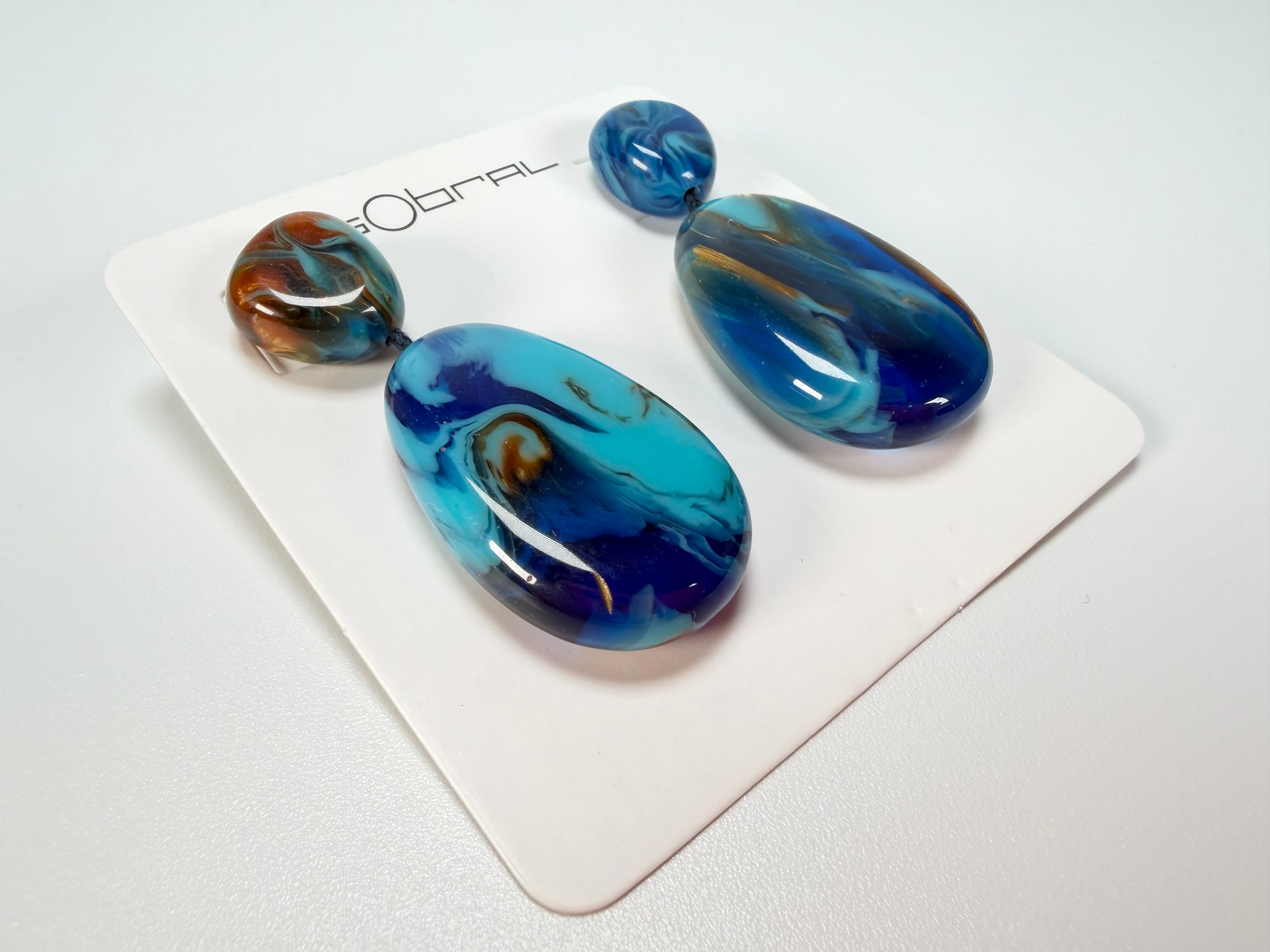 Sobral - Noite Estrelada "Petrolina" Resin Earrings ( 005498 )