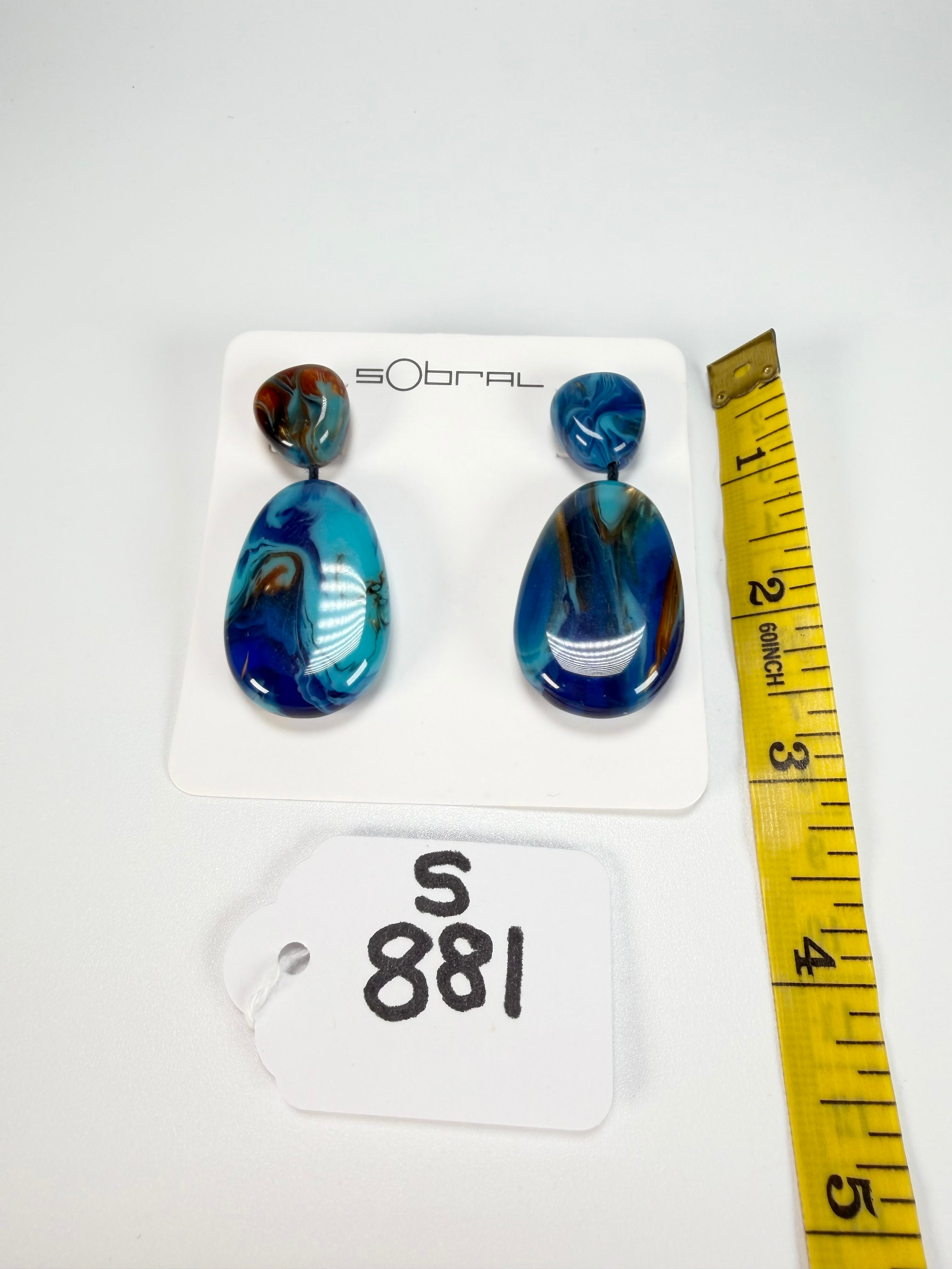 Sobral - Noite Estrelada "Petrolina" Resin Earrings ( 005498 )