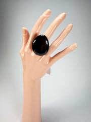Sobral - Preto "Poesia" Black Resin Ring ( 003597 ) - Size UK T / US 9