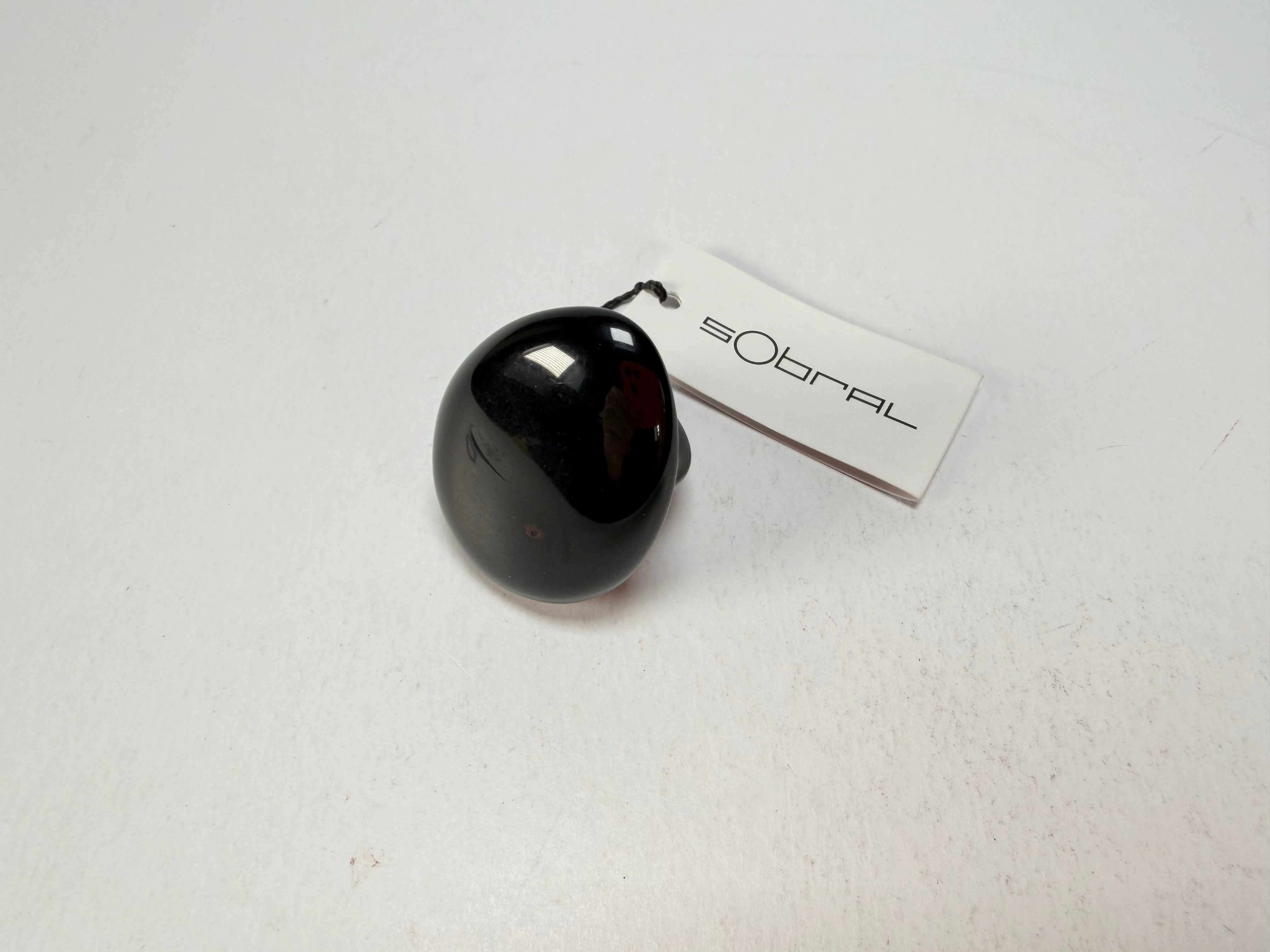Sobral - Preto "Poesia" Black Resin Ring ( 003597 ) - Size UK T / US 9