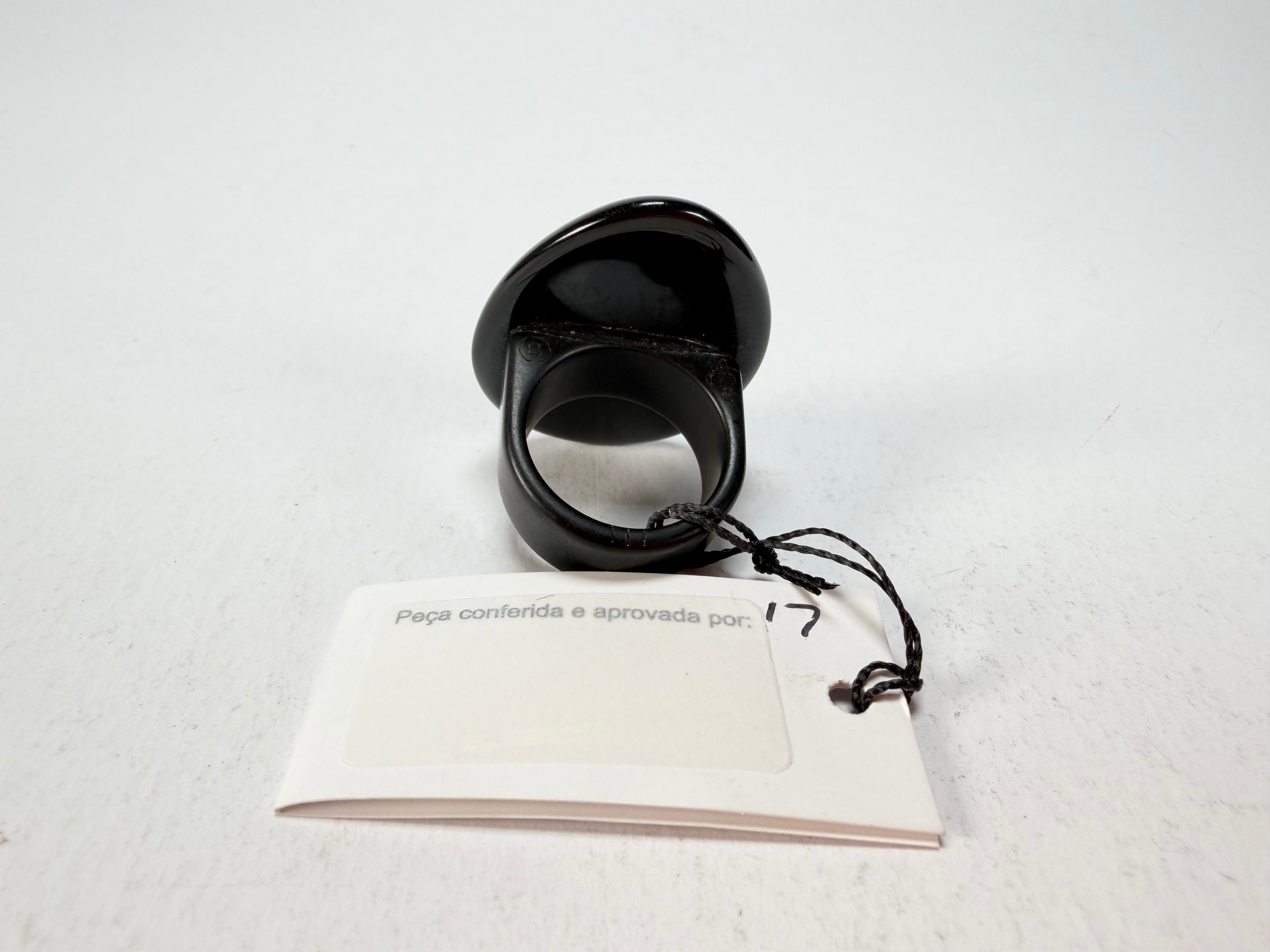 Sobral - Preto "Poesia" Black Resin Ring ( 003597 ) - Size UK T / US 9