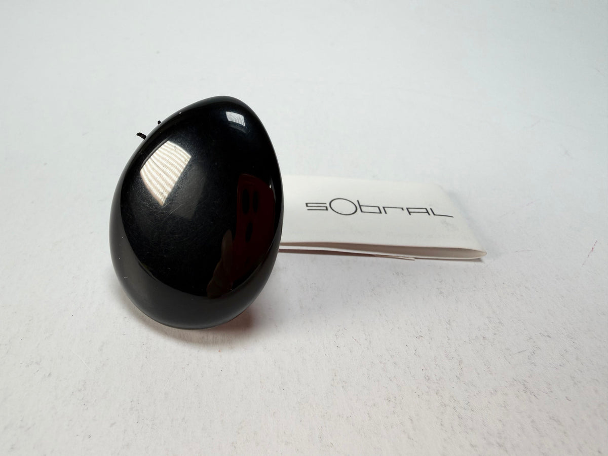 Sobral - Preto "Poesia" Black Resin Ring ( 003597 ) - Size UK R / US 8