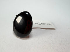 Sobral - Preto "Poesia" Black Resin Ring ( 003597 ) - Size UK R / US 8