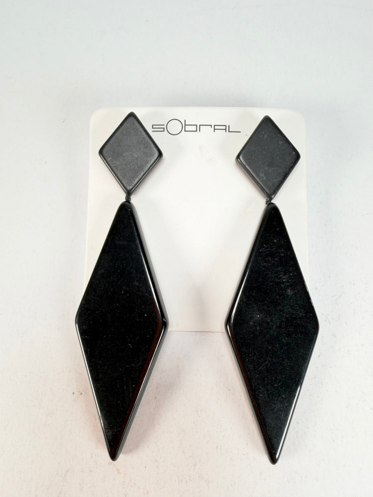Sobral - Preto "Nial" Black Gloss Resin Earrings ( 004203 )