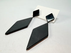 Sobral - Preto "Nial" Black Matt Resin Earrings ( 004203 )