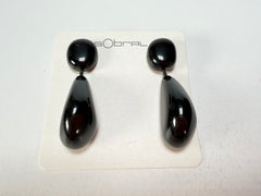 Sobral - Preto "Clave Efeitos" Black Resin Earrings ( 004606 )