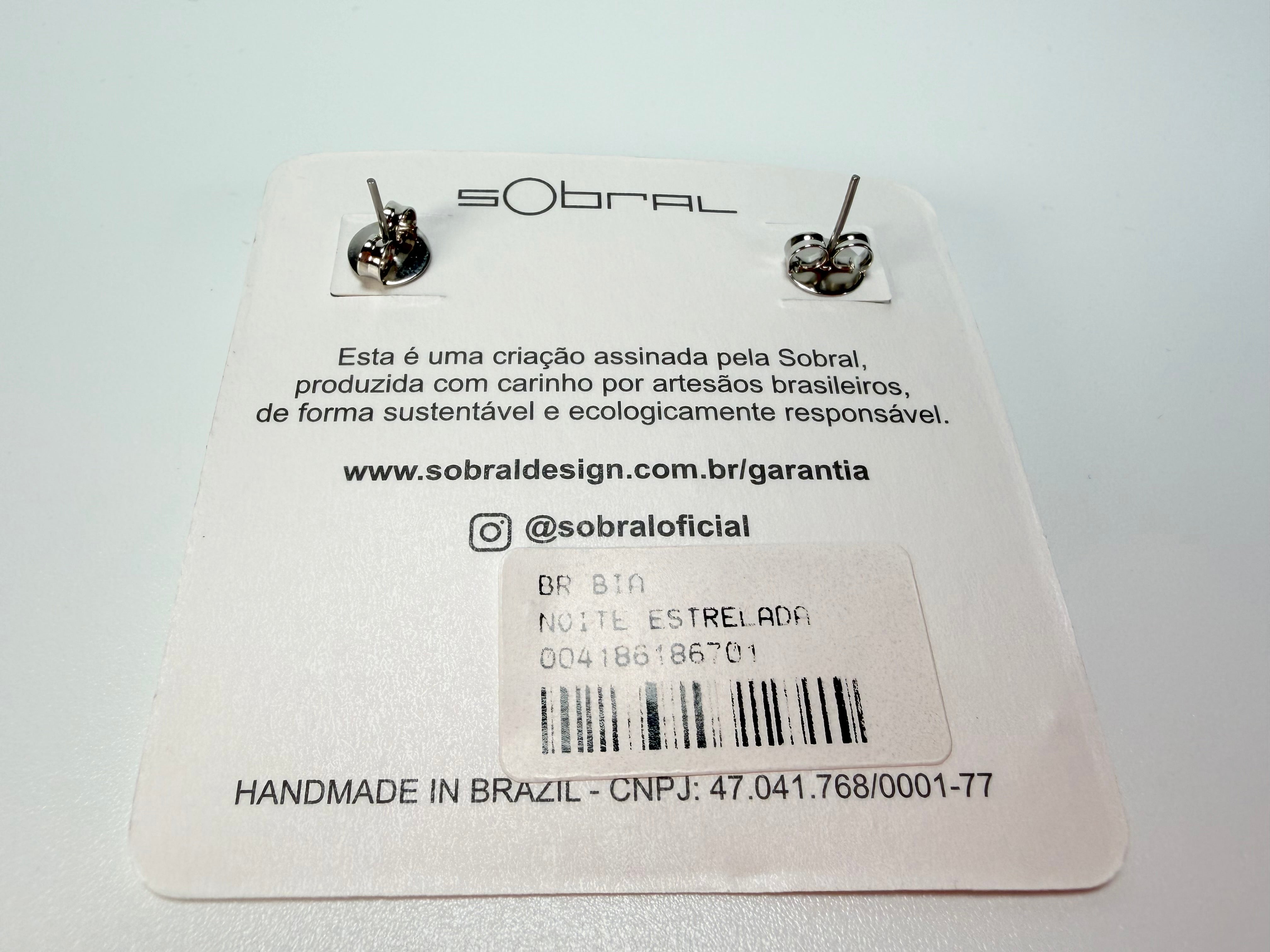 Sobral - Noite Estrelada "Bia" Resin Earrings ( 004186 )