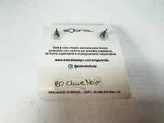 Sobral - Preto "Clave Efeitos" Black Resin Earrings ( 004606 )