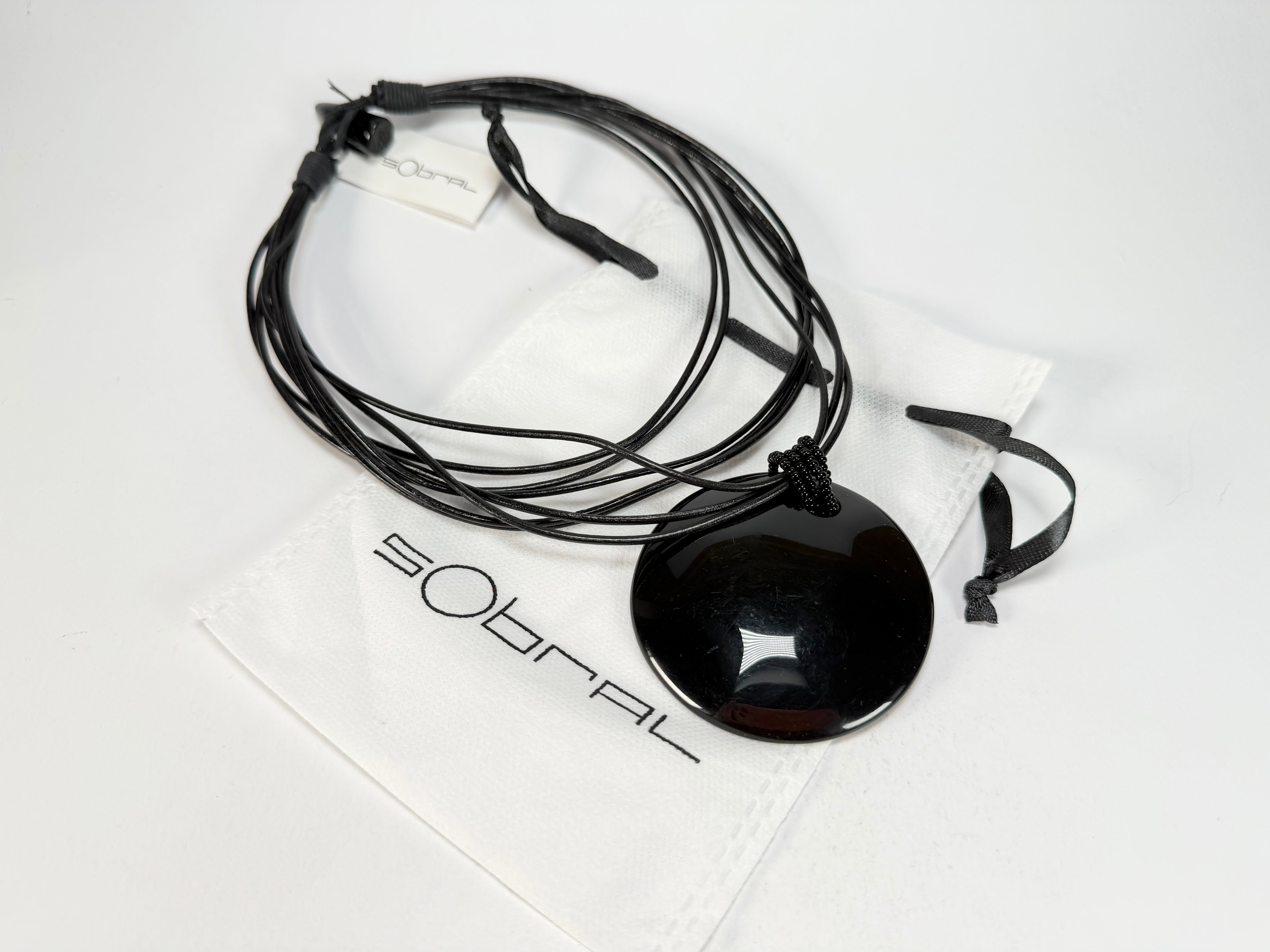 Sobral - Preto "Mila" Black Resin Necklace ( 000040 )