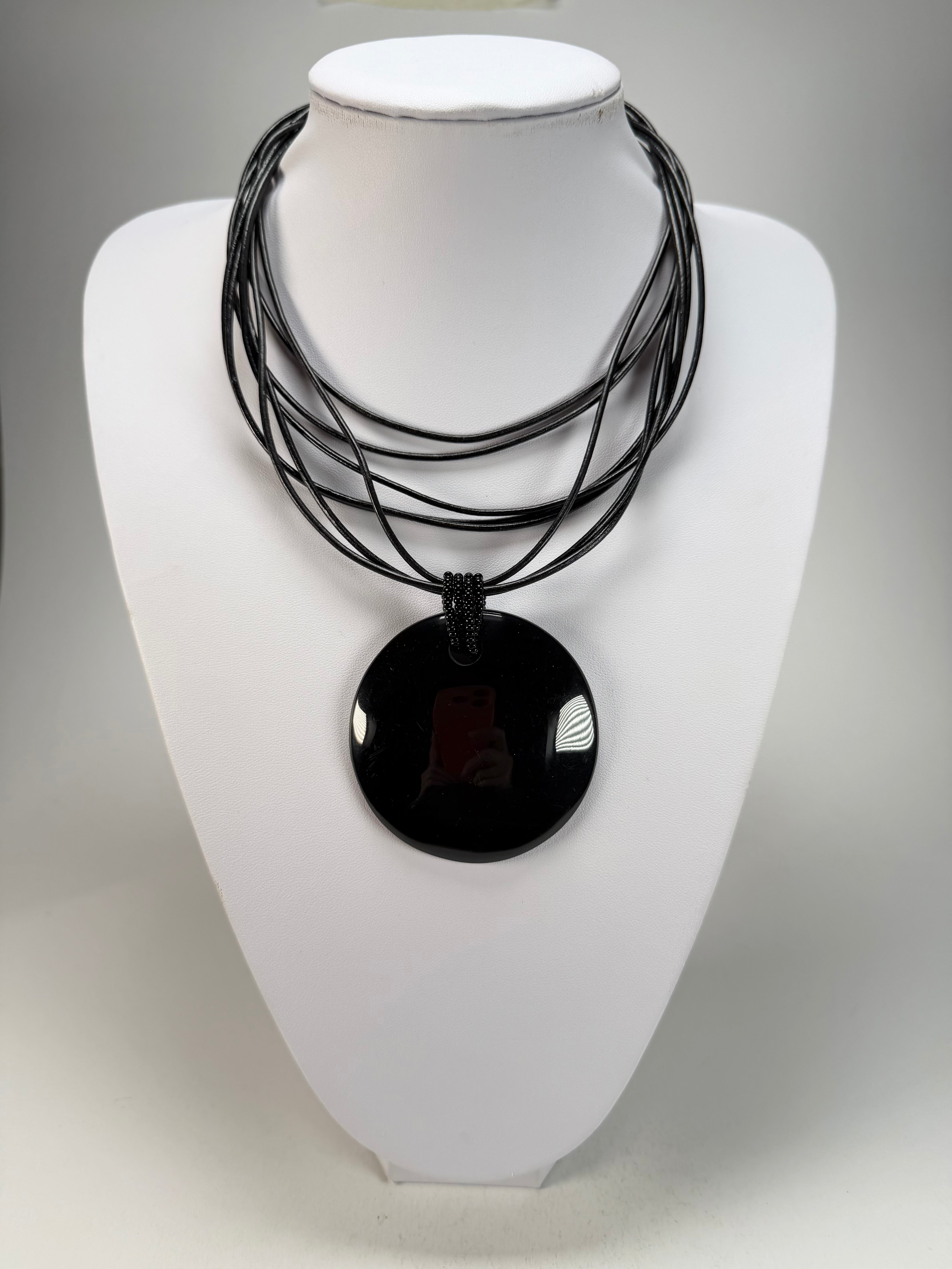 Sobral - Preto "Mila" Black Resin Necklace ( 000040 )