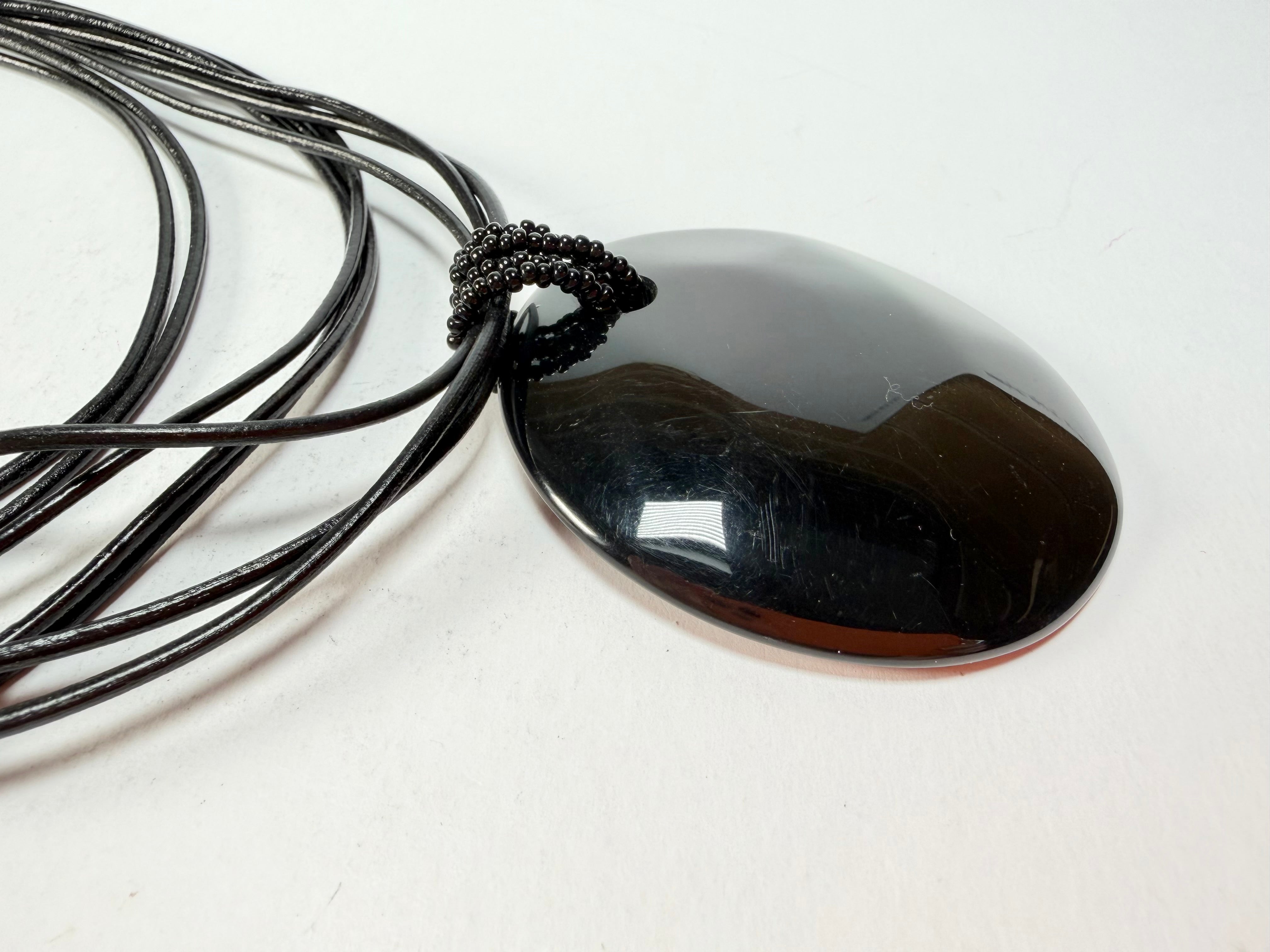 Sobral - Preto "Mila" Black Resin Necklace ( 000040 )