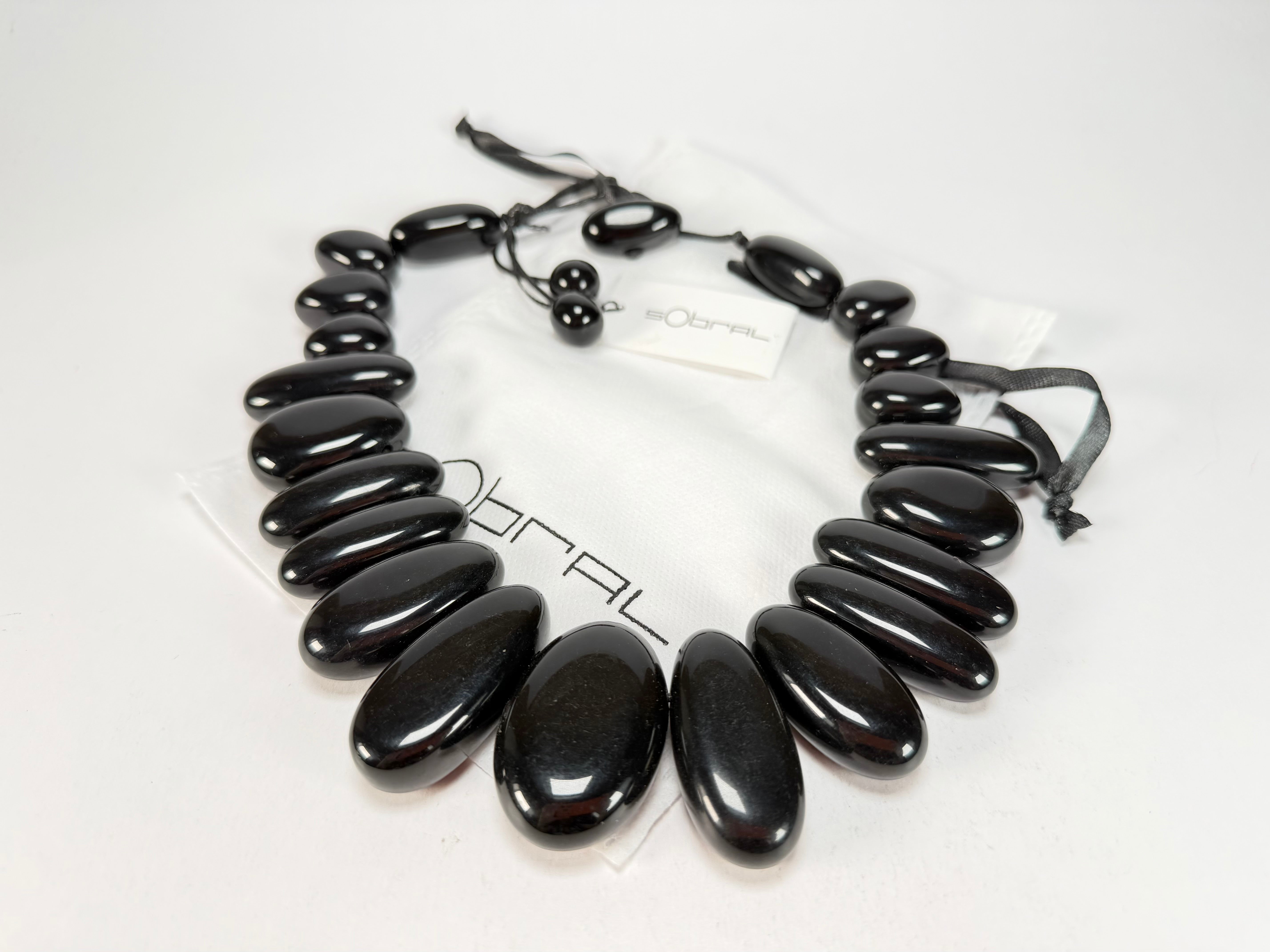 Sobral - Preto "Monica" Black Resin Necklace ( 005412 )
