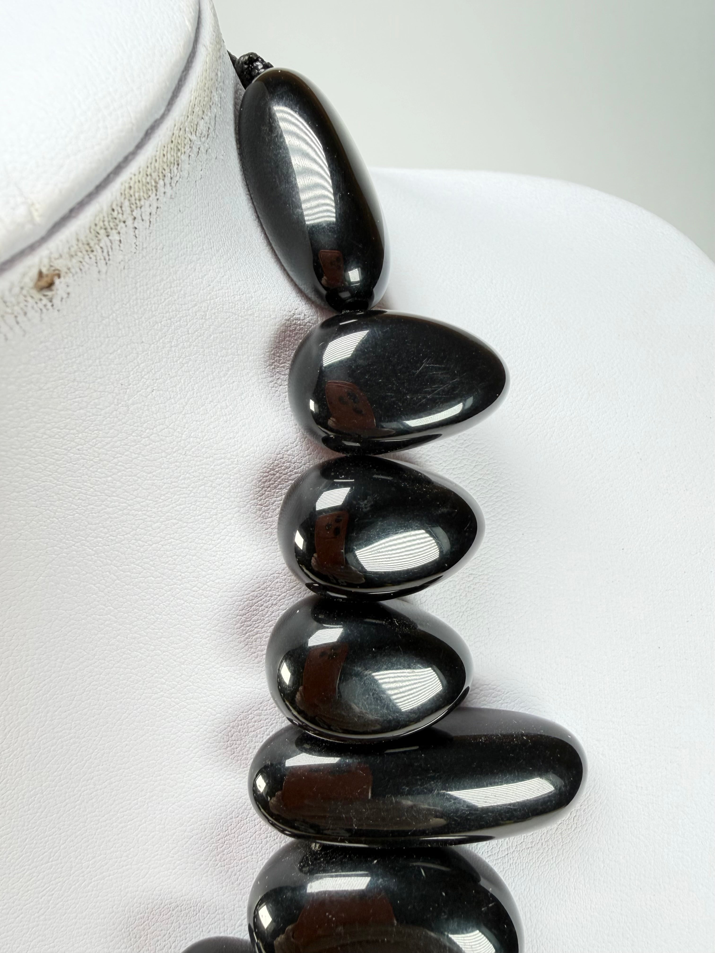 Sobral - Preto "Monica" Black Resin Necklace ( 005412 )