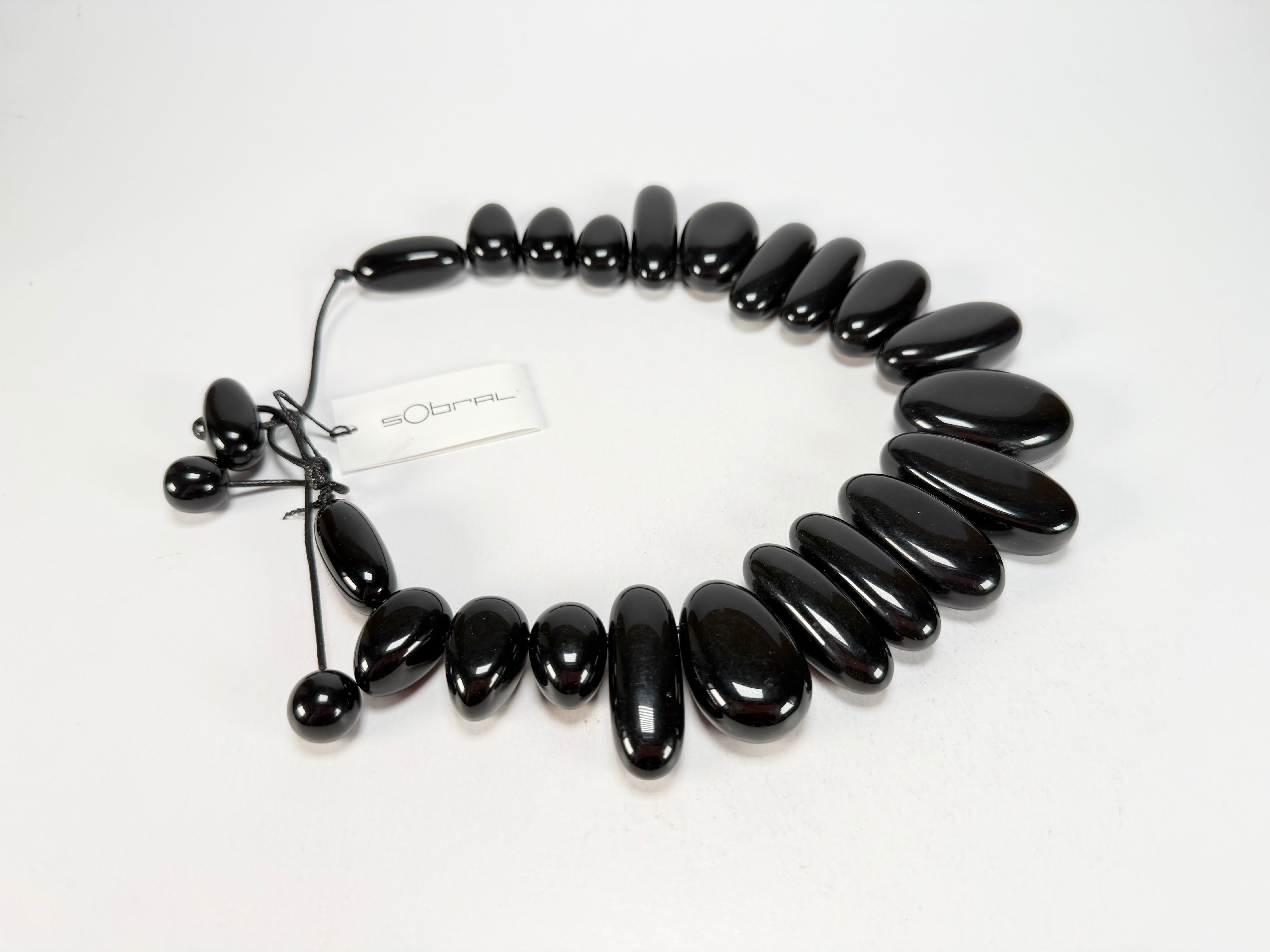 Sobral - Preto "Monica" Black Resin Necklace ( 005412 )