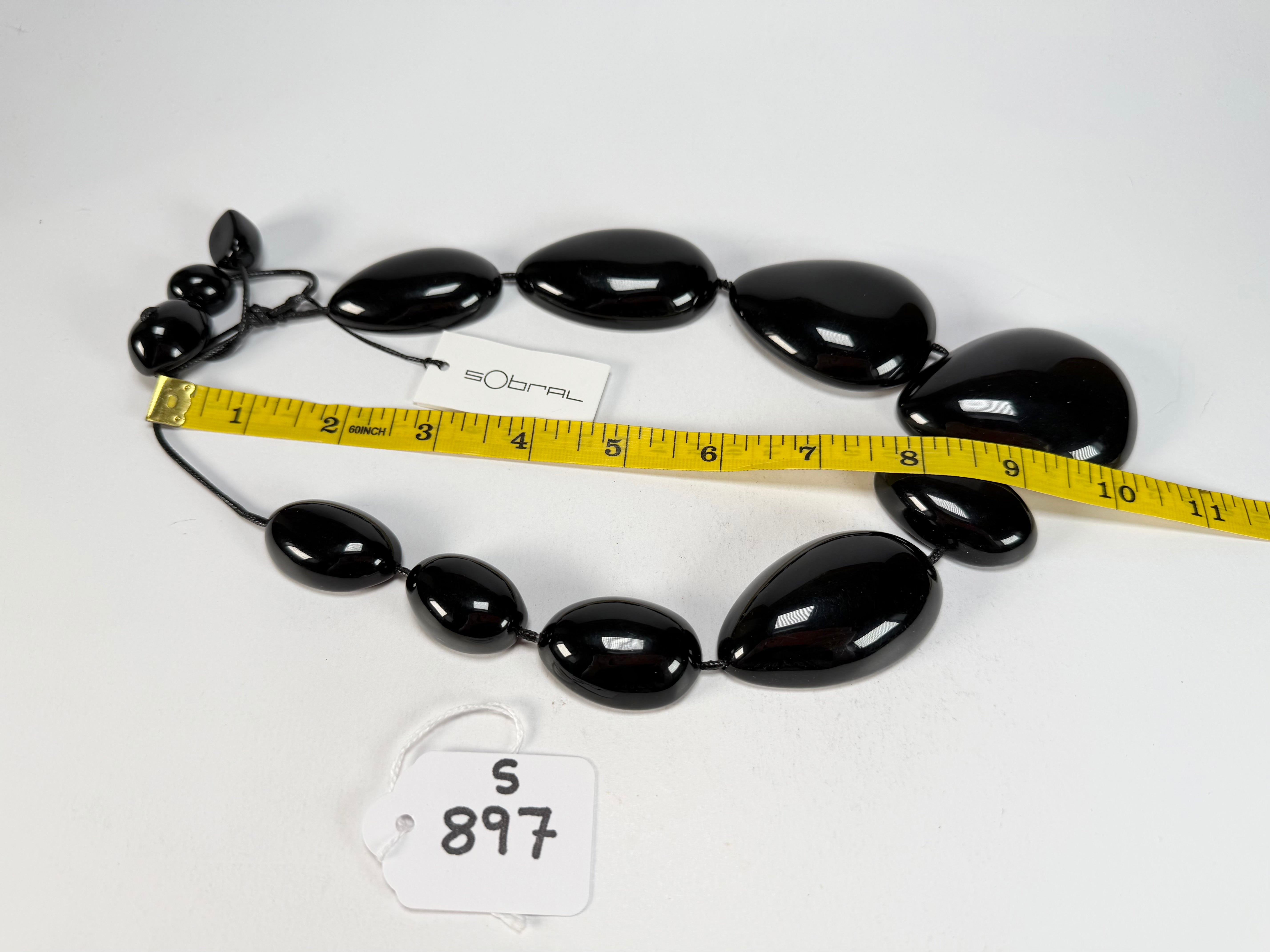 Sobral - Preto "Elen" Black Resin Necklace ( 005411 )