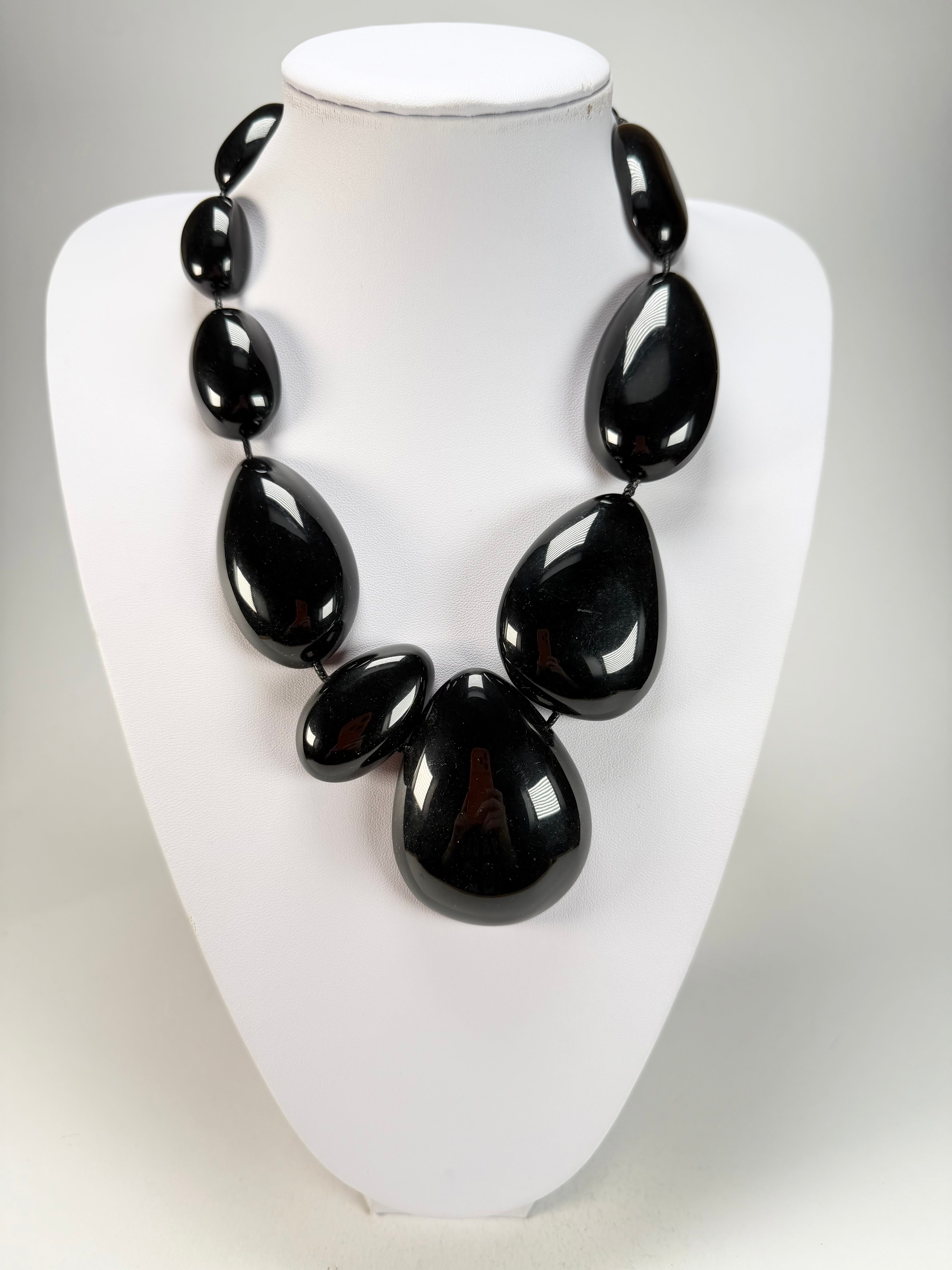 Sobral - Preto "Elen" Black Resin Necklace ( 005411 )