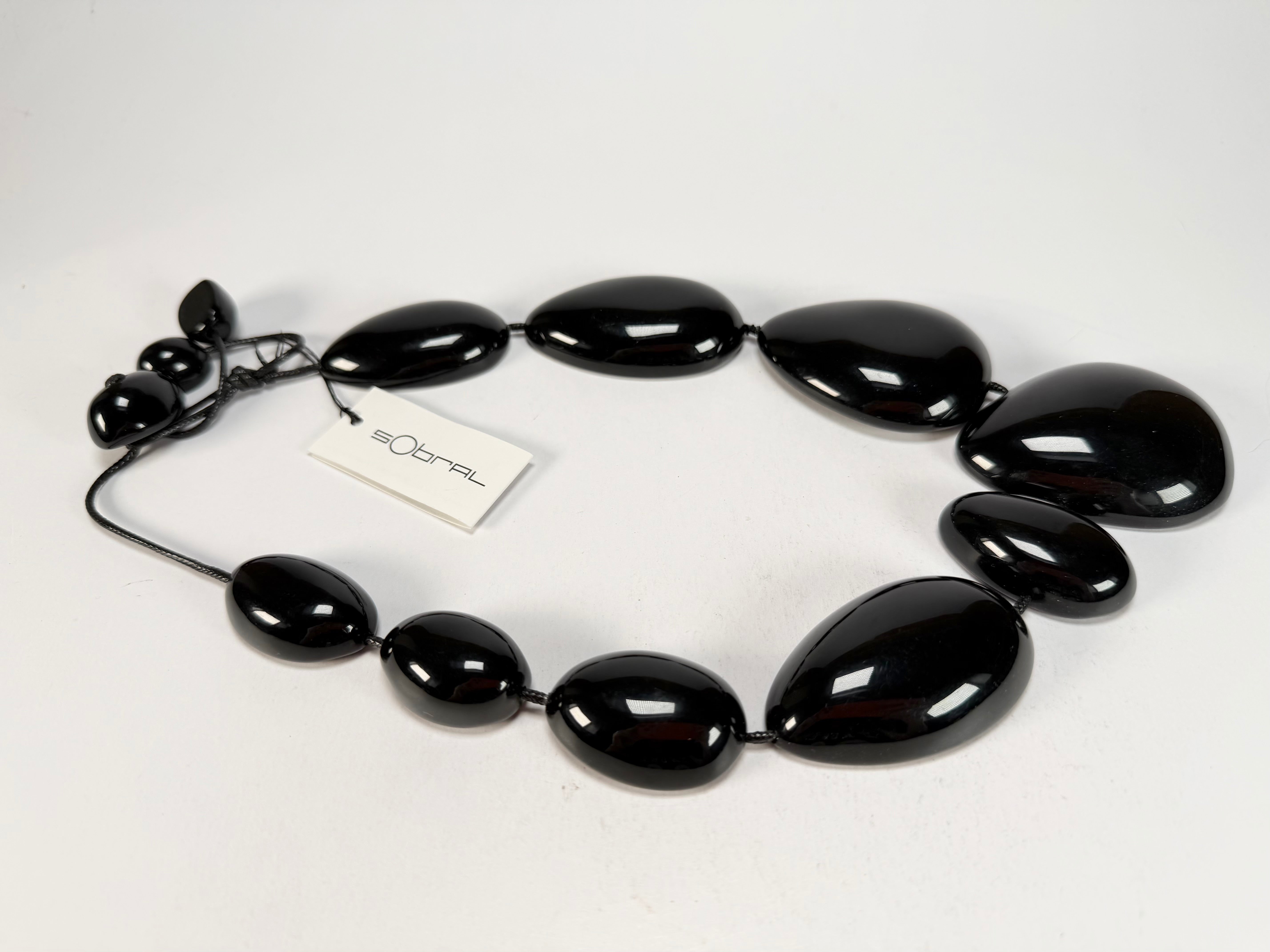 Sobral - Preto "Elen" Black Resin Necklace ( 005411 )