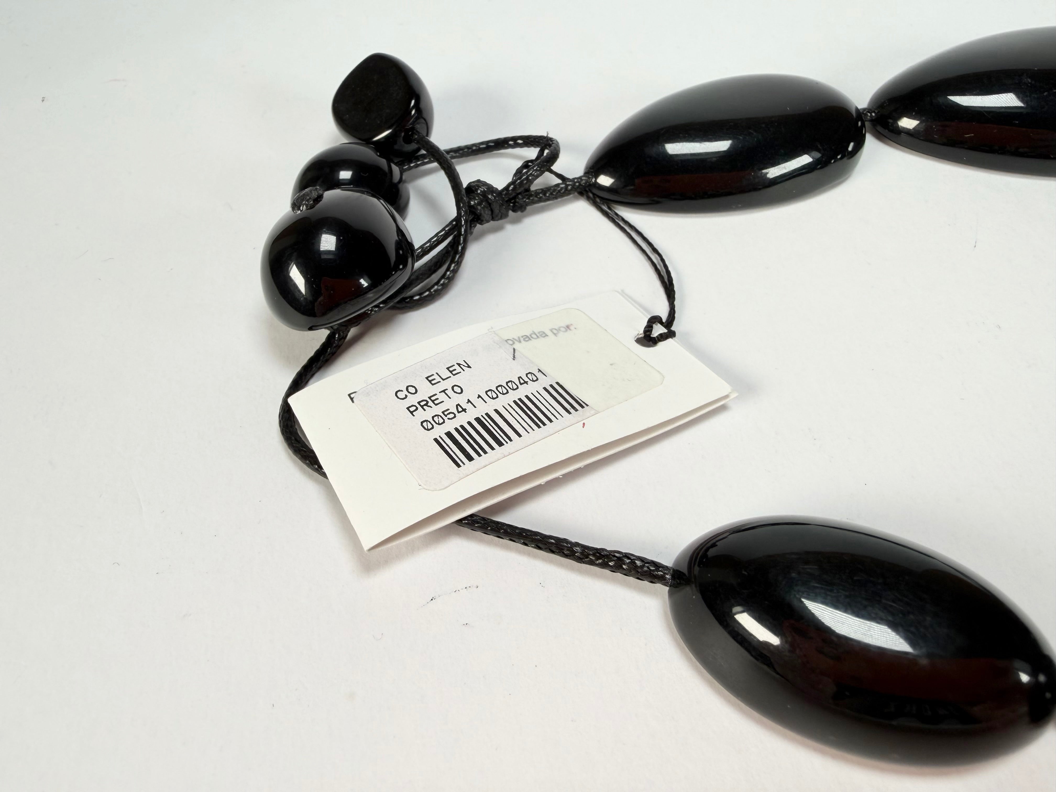Sobral - Preto "Elen" Black Resin Necklace ( 005411 )