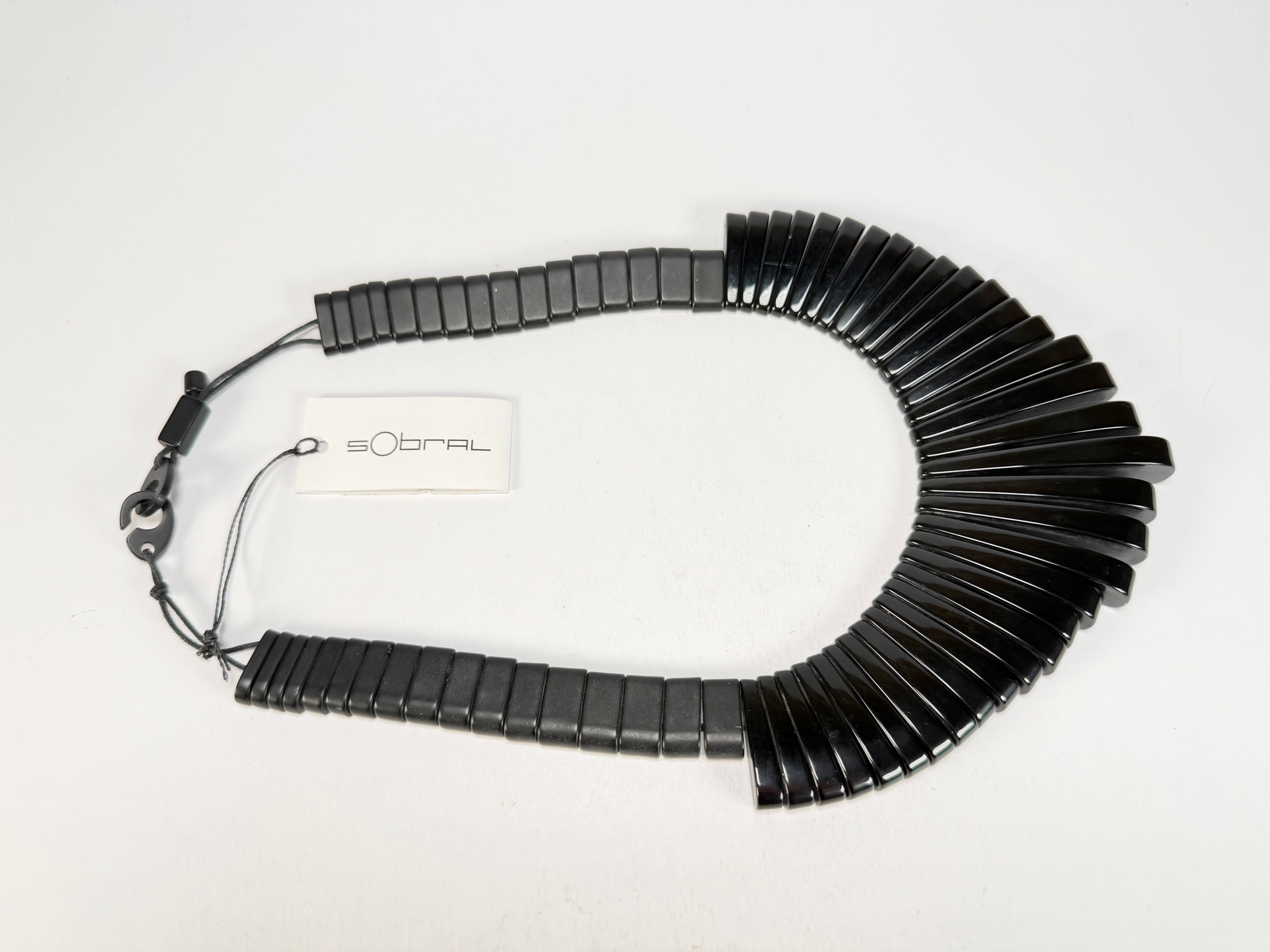 Sobral - Preto "Tupi" Black Resin Necklace ( 004853 )