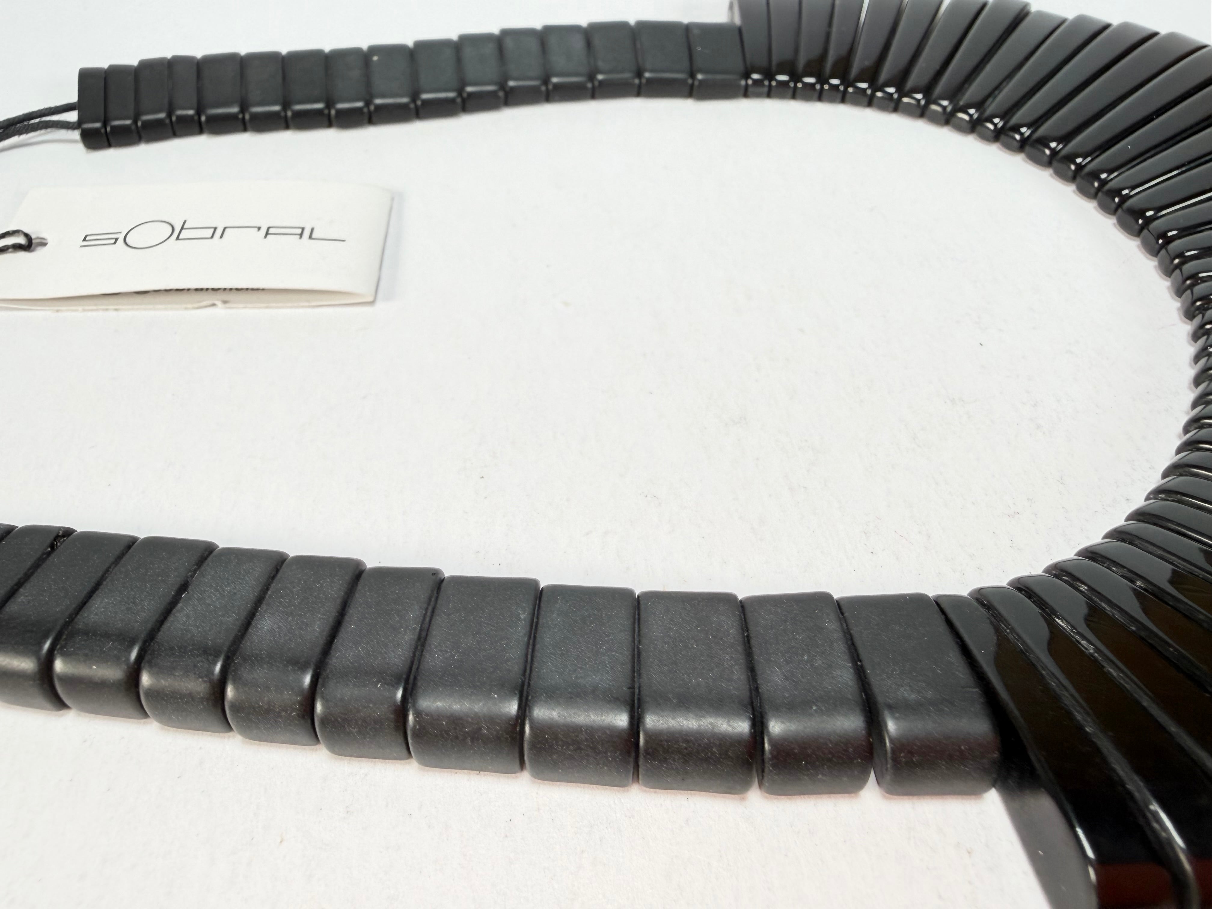 Sobral - Preto "Tupi" Black Resin Necklace ( 004853 )