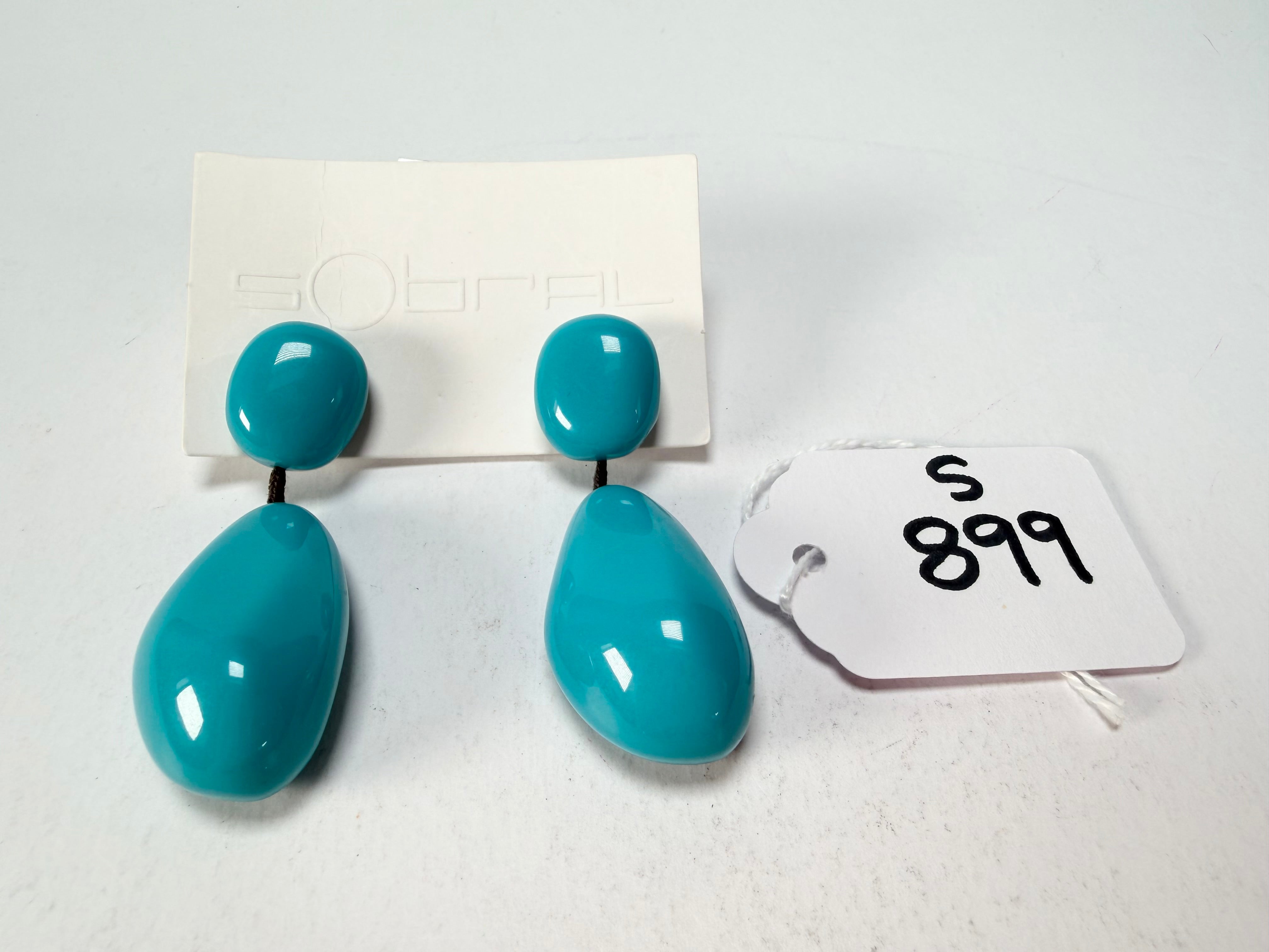 Sobral - Turquoise "Clave Efeitos" Resin Earrings ( 004606 )