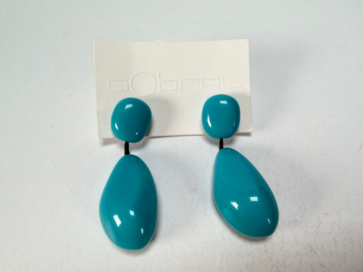 Sobral - Turquoise "Clave Efeitos" Resin Earrings ( 004606 )