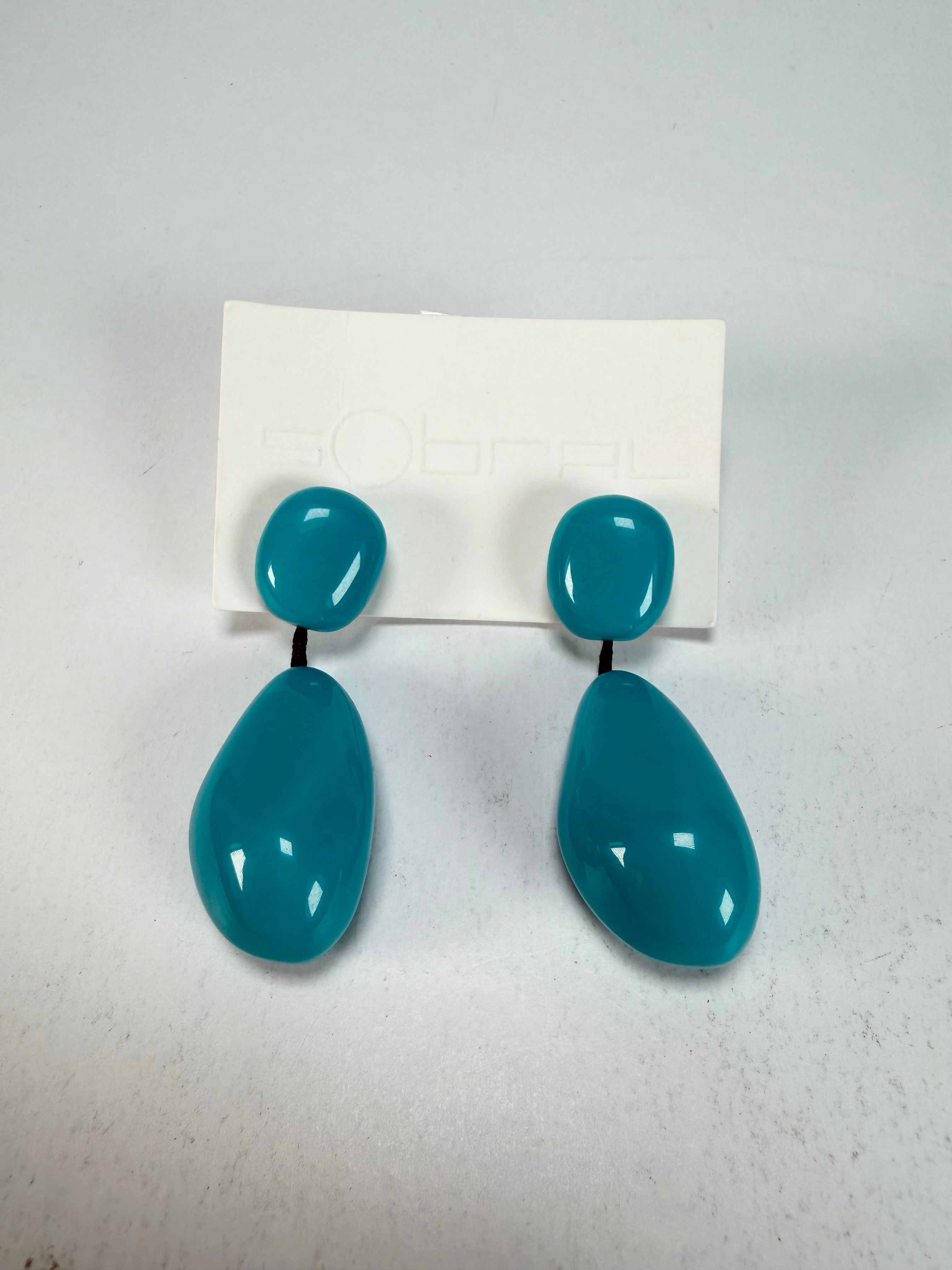 Sobral - Turquoise "Clave Efeitos" Resin Earrings ( 004606 )