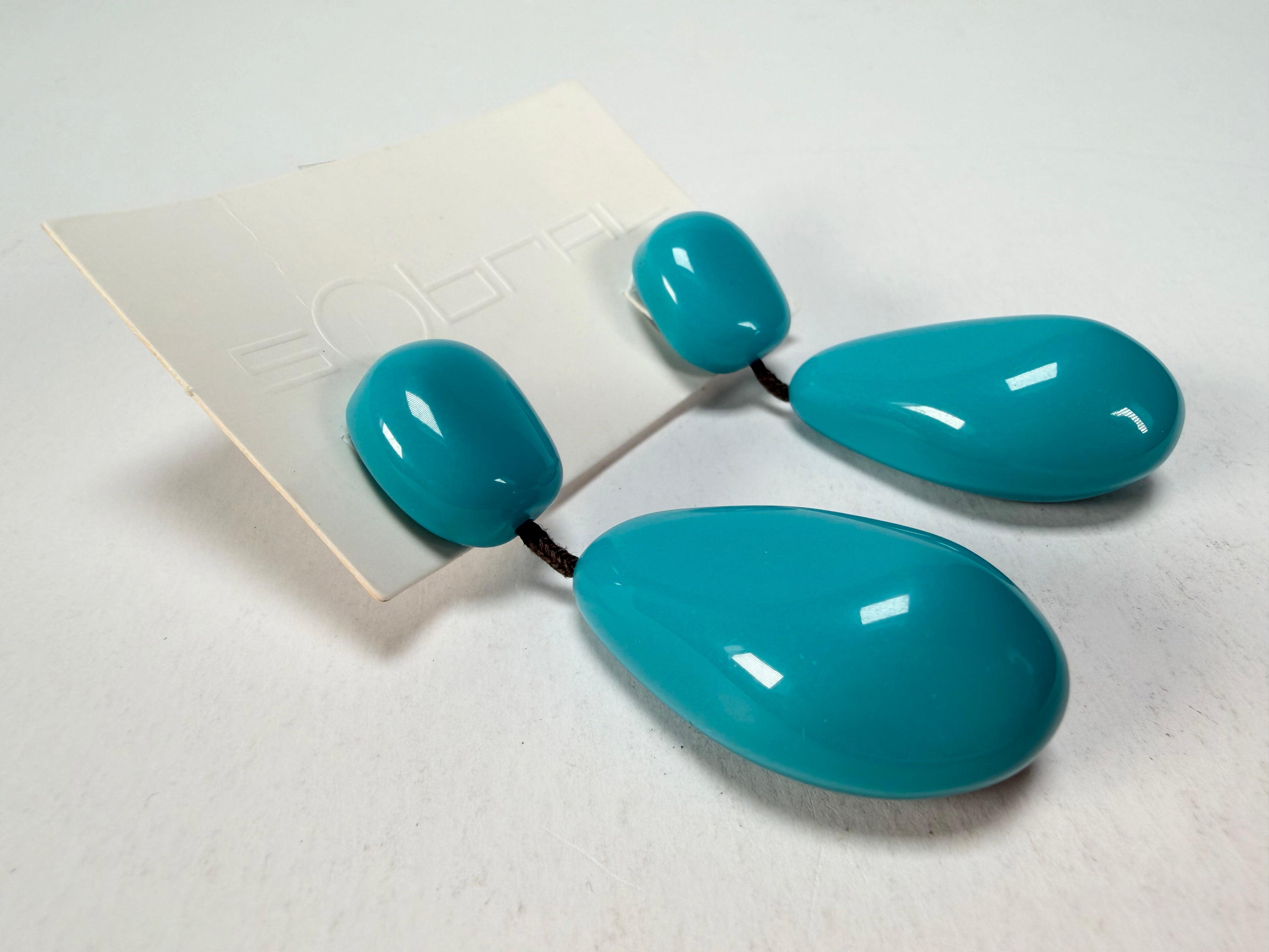Sobral - Turquoise "Clave Efeitos" Resin Earrings ( 004606 )
