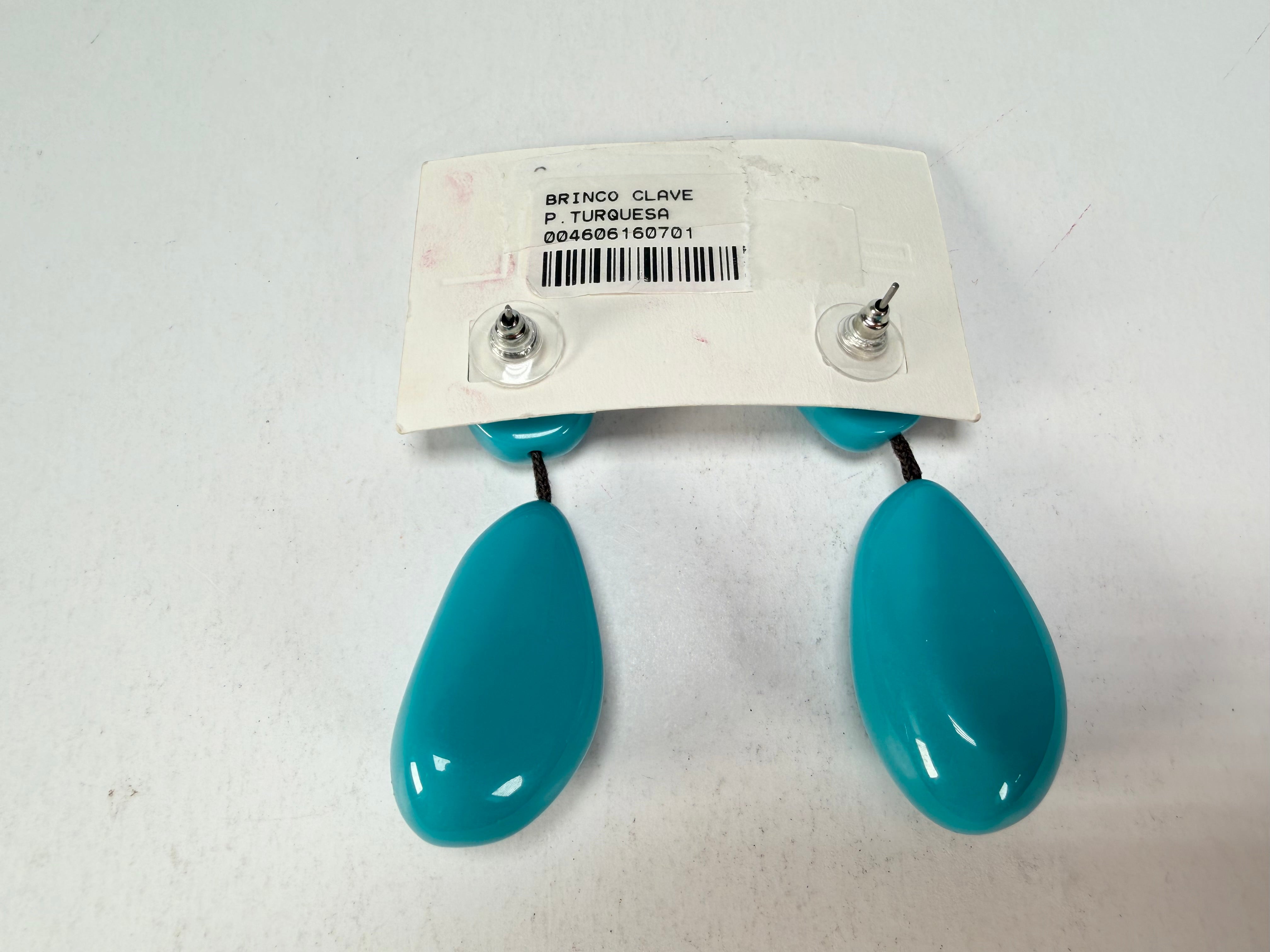 Sobral - Turquoise "Clave Efeitos" Resin Earrings ( 004606 )