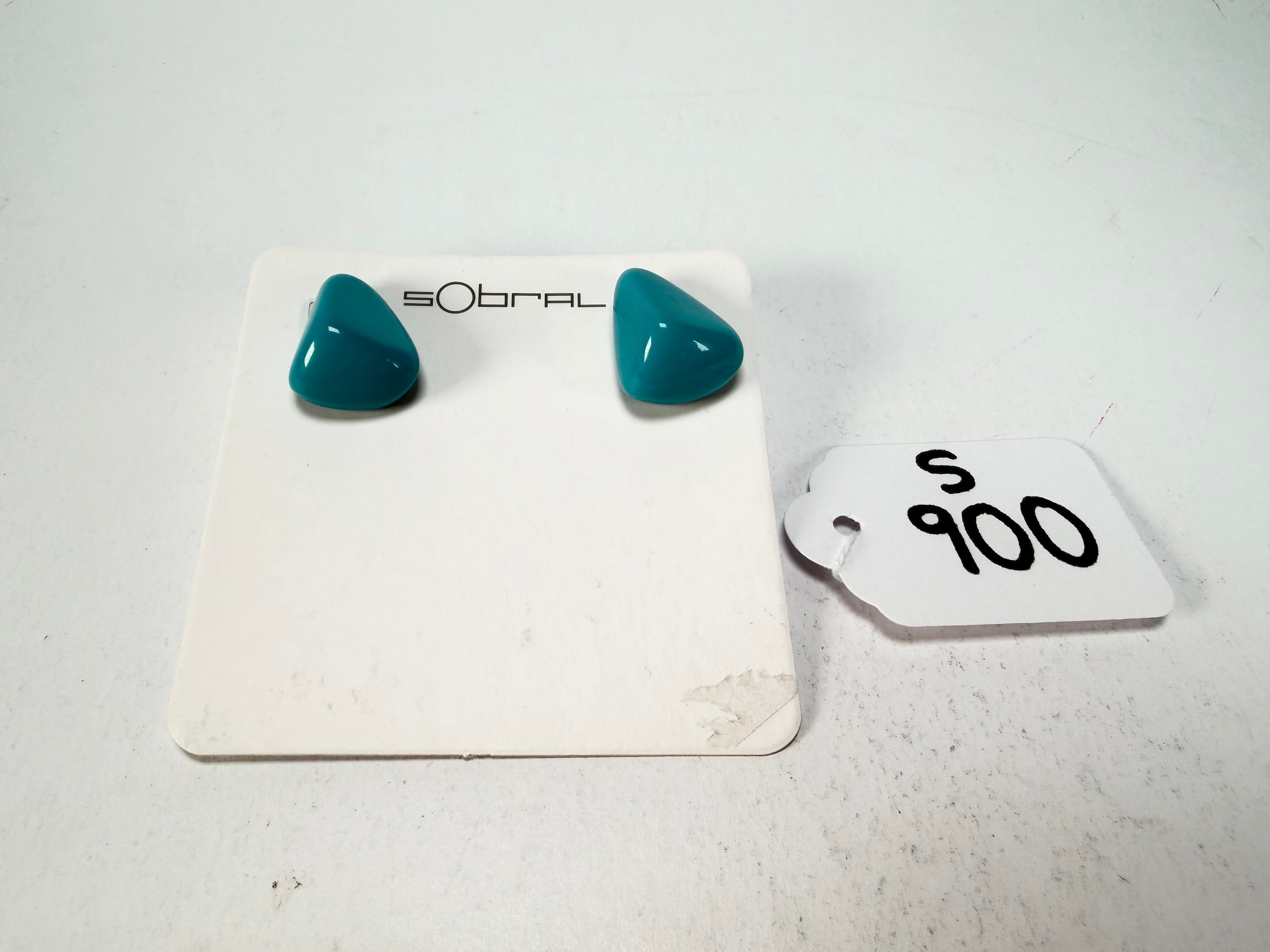 Sobral - Turquoise "Pequeno Diamante" Resin Earrings ( 003600 )