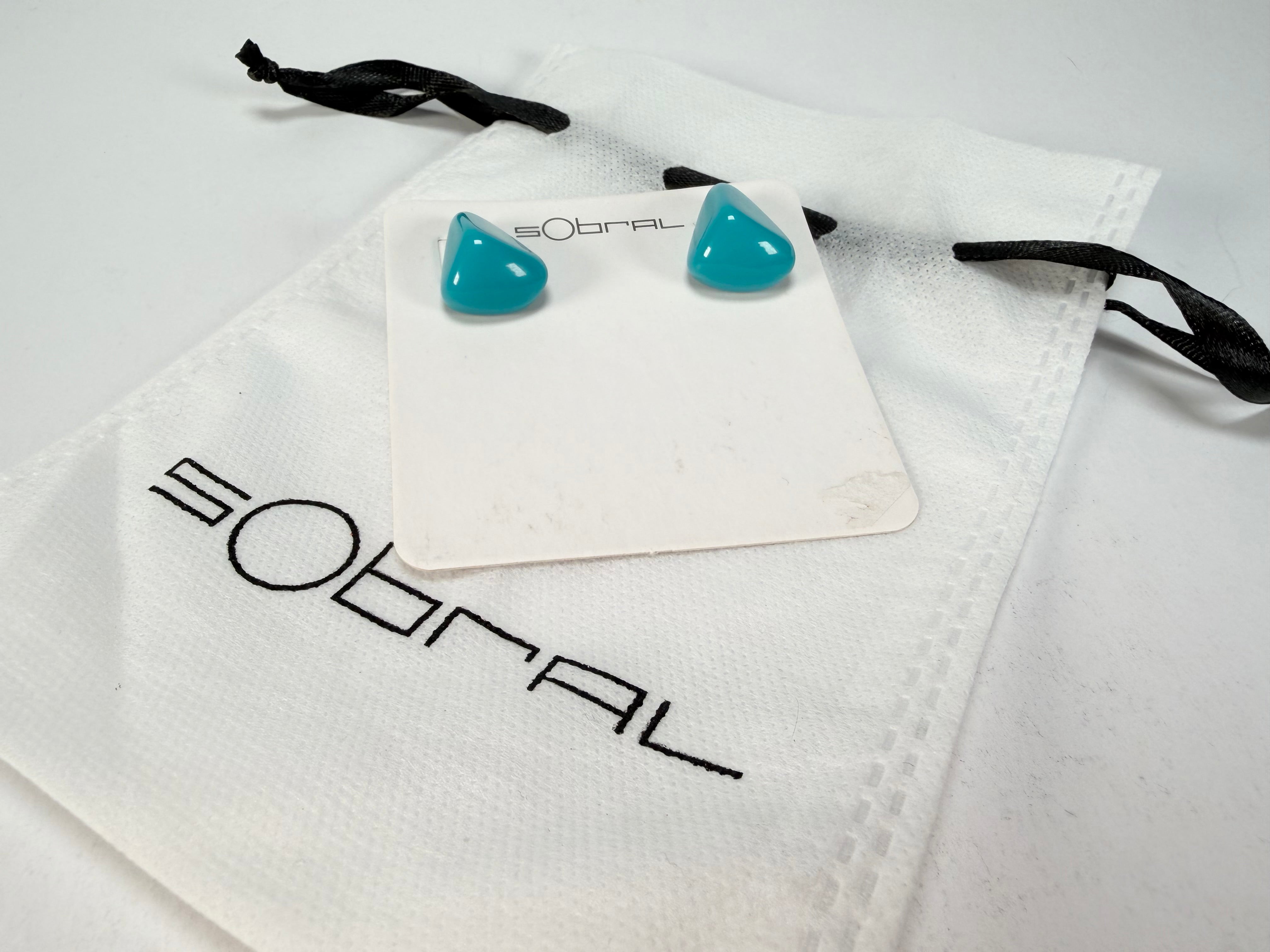 Sobral - Turquoise "Pequeno Diamante" Resin Earrings ( 003600 )