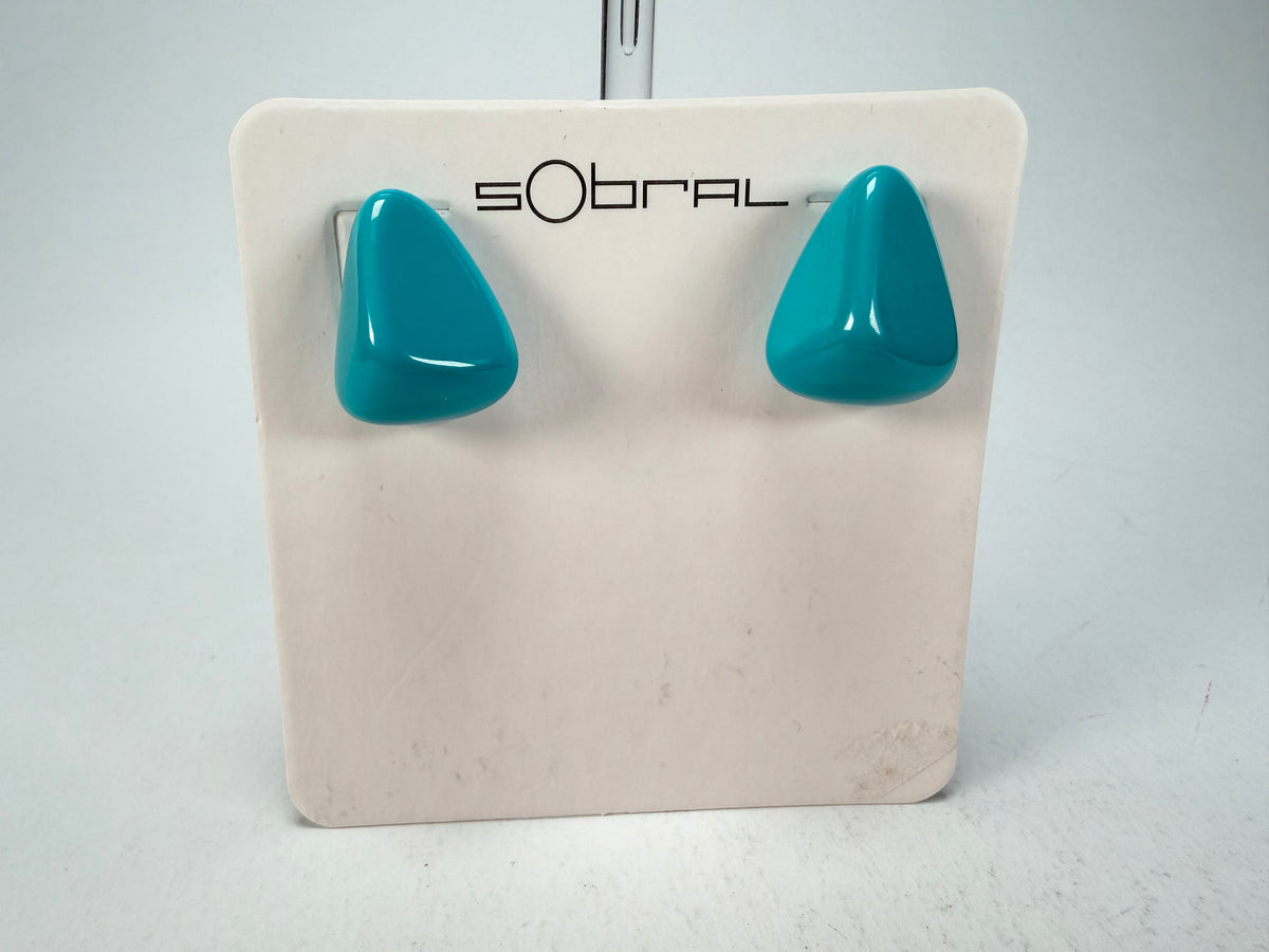 Sobral - Turquoise "Pequeno Diamante" Resin Earrings ( 003600 )